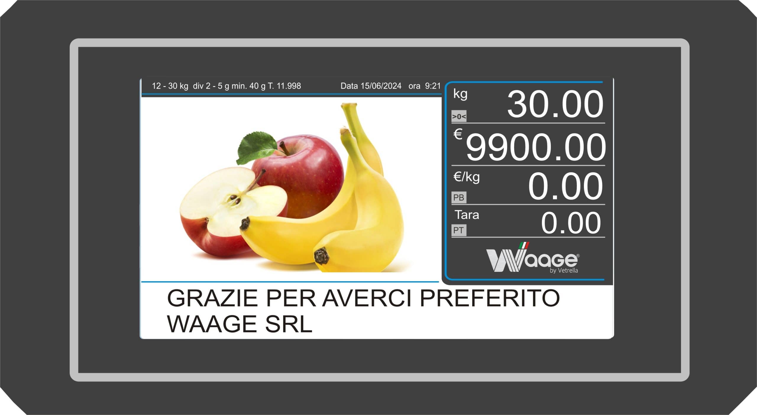 Cântar comercial electronic profesional dublu ecran Waage DUAL, Italia — 8