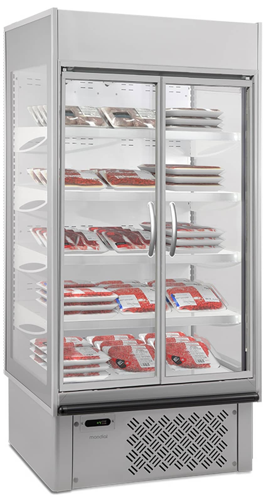 Vitrină frigorifică murală multideck de prezentare Mondial Framec seria SUPERSUNNY HD (+0°C +10°C), Italia — 2