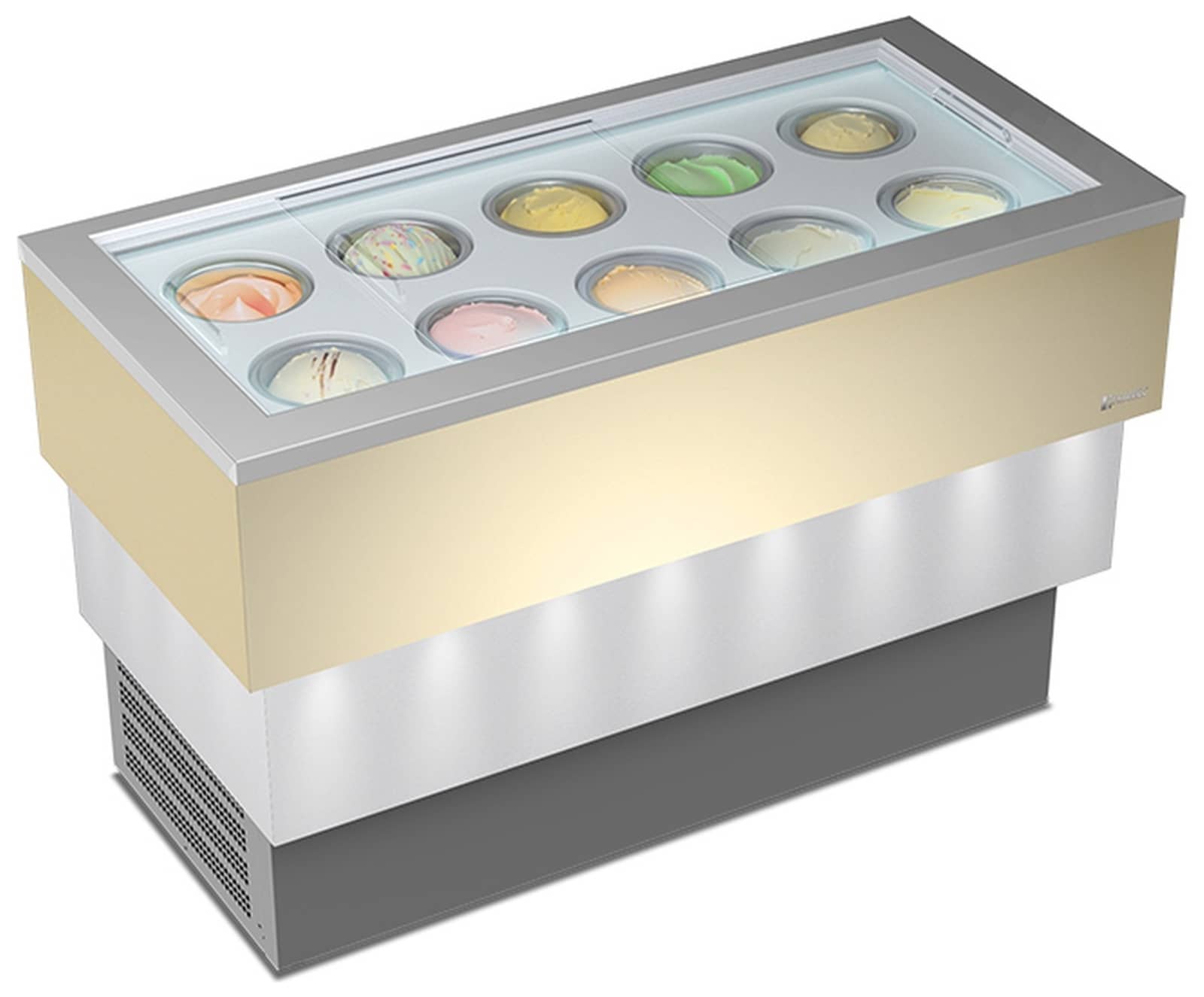 Vitrină frigorifică profesională pentru înghețată Mondial Framec seria CARRARA CREAM VISTA (-20°C -5°C), Italia — 4