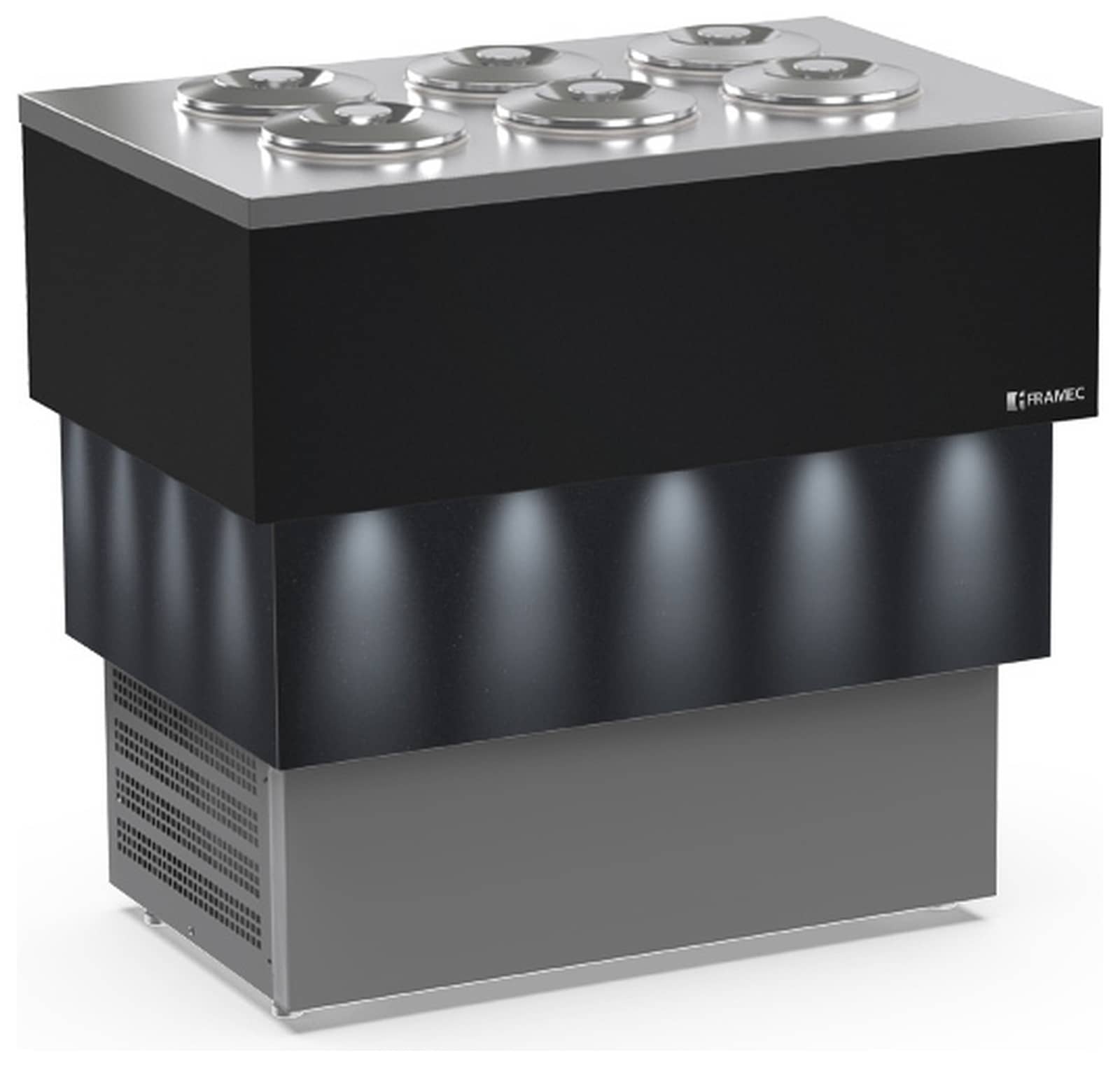 Vitrină frigorifică profesională pentru înghețată Mondial Framec seria CARRARA DARK (-20°C -5°C), Italia — 2