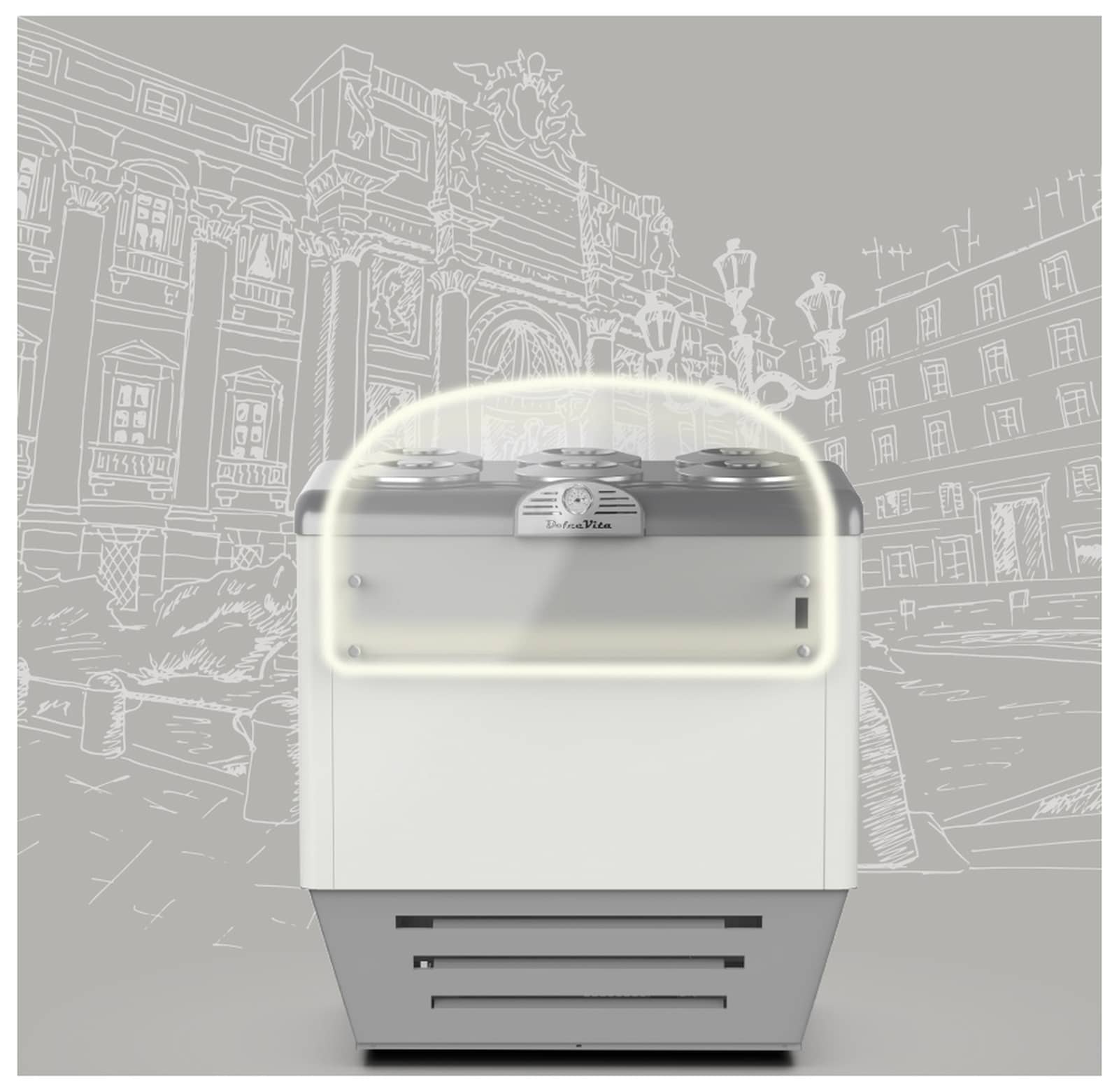 Vitrină frigorifică profesională pentru înghețată Mondial Framec seria DOLCE VITA WHITE (-20°C -5°C), Italia — 4