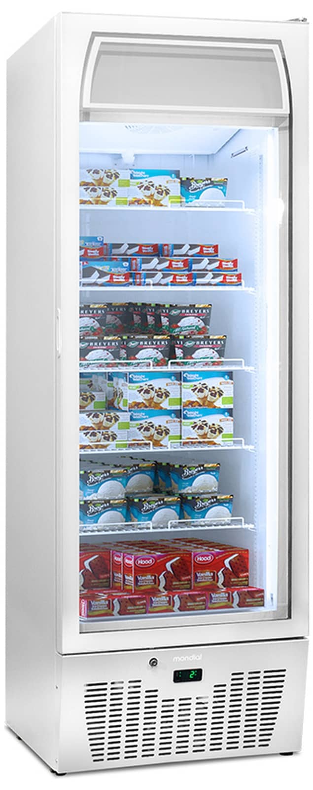 Vitrină frigorifică verticală pentru patiserie și înghețată Mondial Framec seria EXPO NV, Italia — 3
