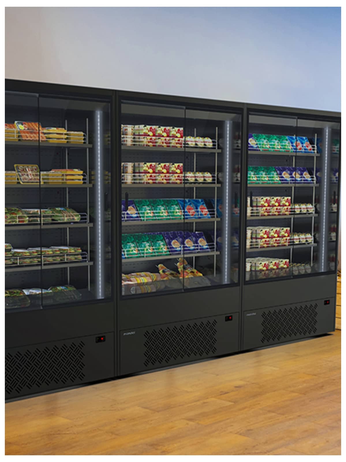 Vitrină frigorifică murală multideck de prezentare Mondial Framec seria MURALES SD (+0°C +4°C), Italia — 3