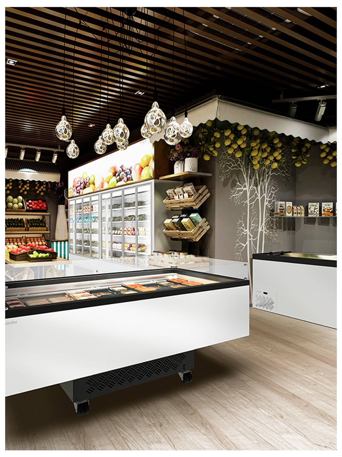 Insulă frigorifică orizontală comercială Mondial Framec seria OASI M (-25°C -18°C), Italia — 3