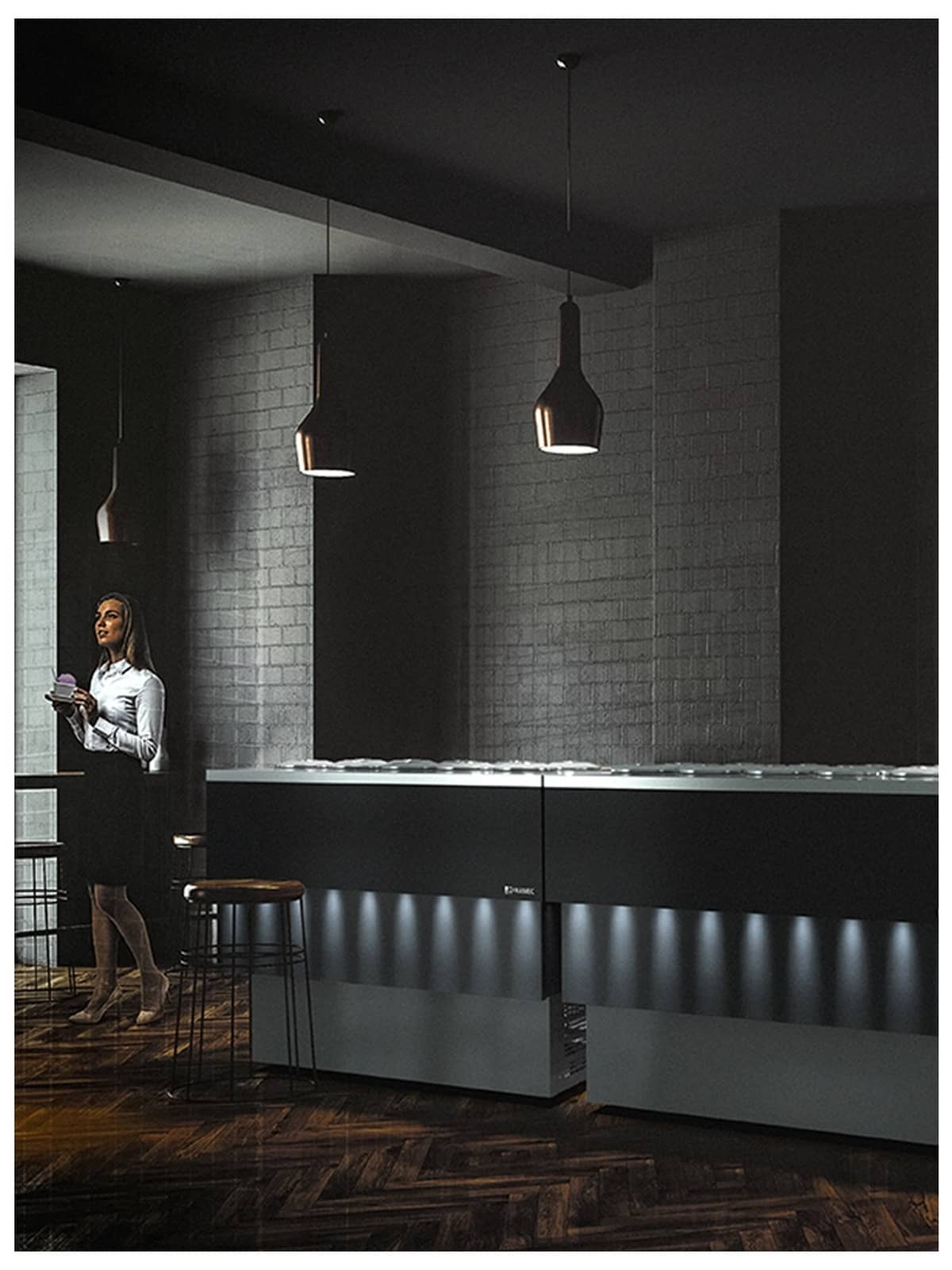Vitrină frigorifică profesională pentru înghețată Mondial Framec seria CARRARA DARK (-20°C -5°C), Italia — 3