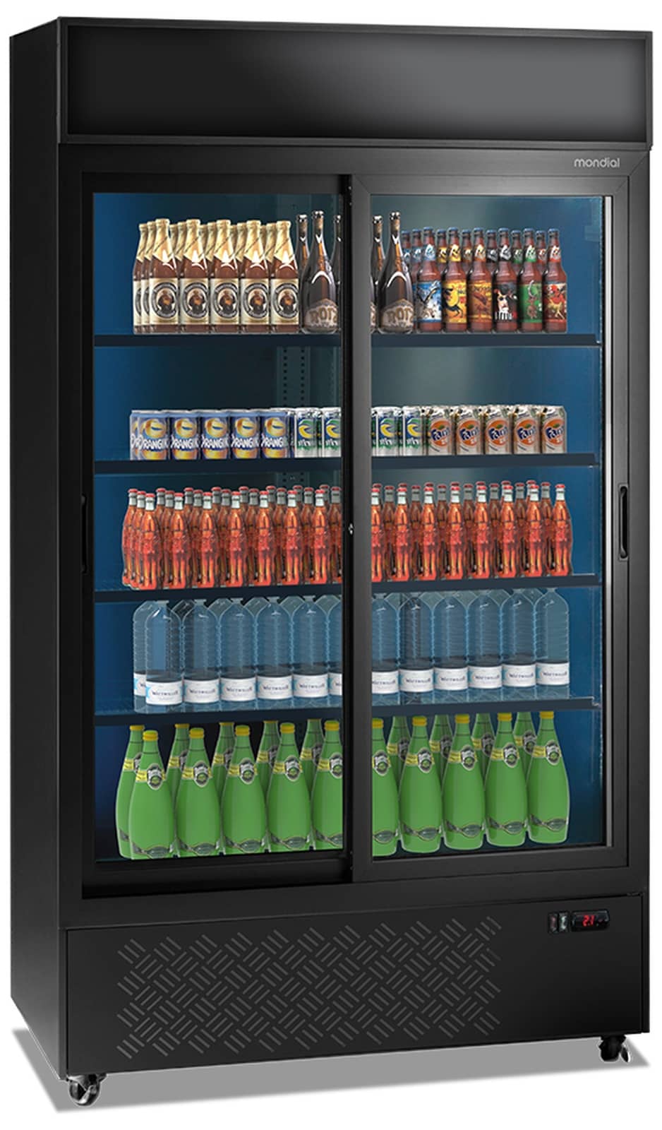 Vitrină frigorifică verticală pentru băuturi și răcoritoare Mondial Framec seria JUMBO SD (+2°C +10°C), Italia — 4