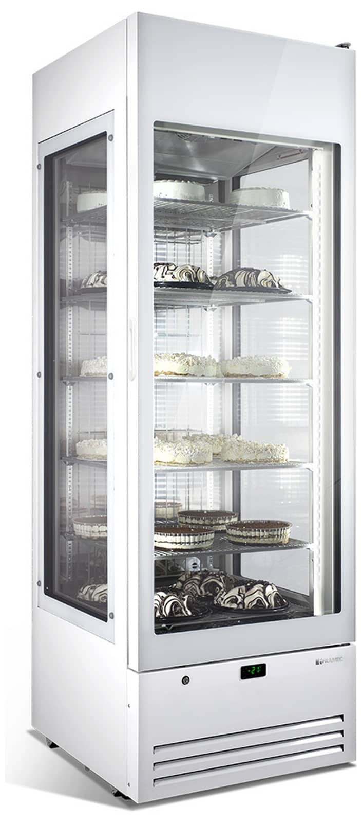 Vitrină frigorifică verticală pentru patiserie și înghețată Mondial Framec seria VENERE 70 W, Italia — 2