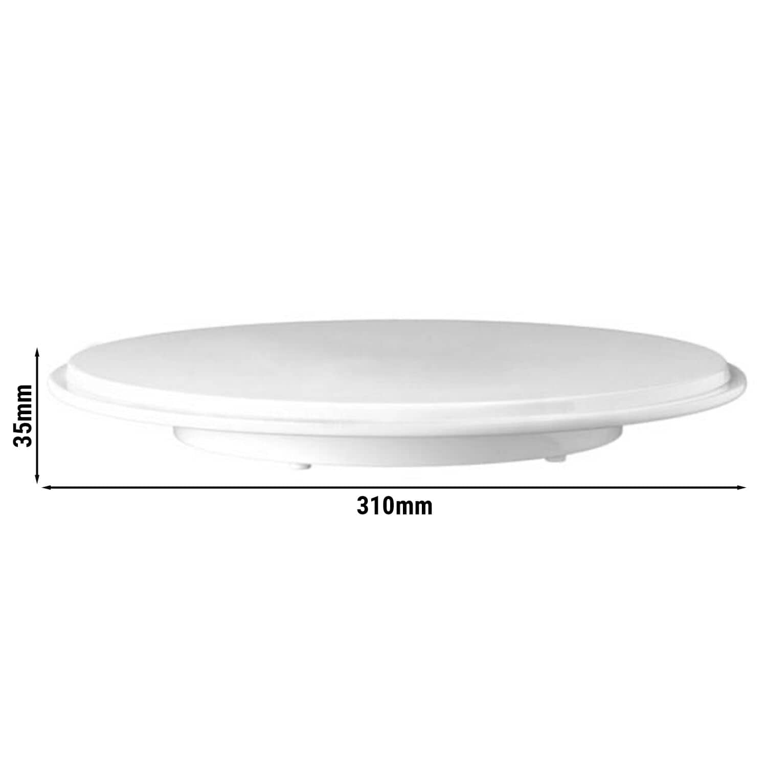 Platou tort - melamină - Ø 310 mm - rotund - Înălțime: 35 mm - alb — 3