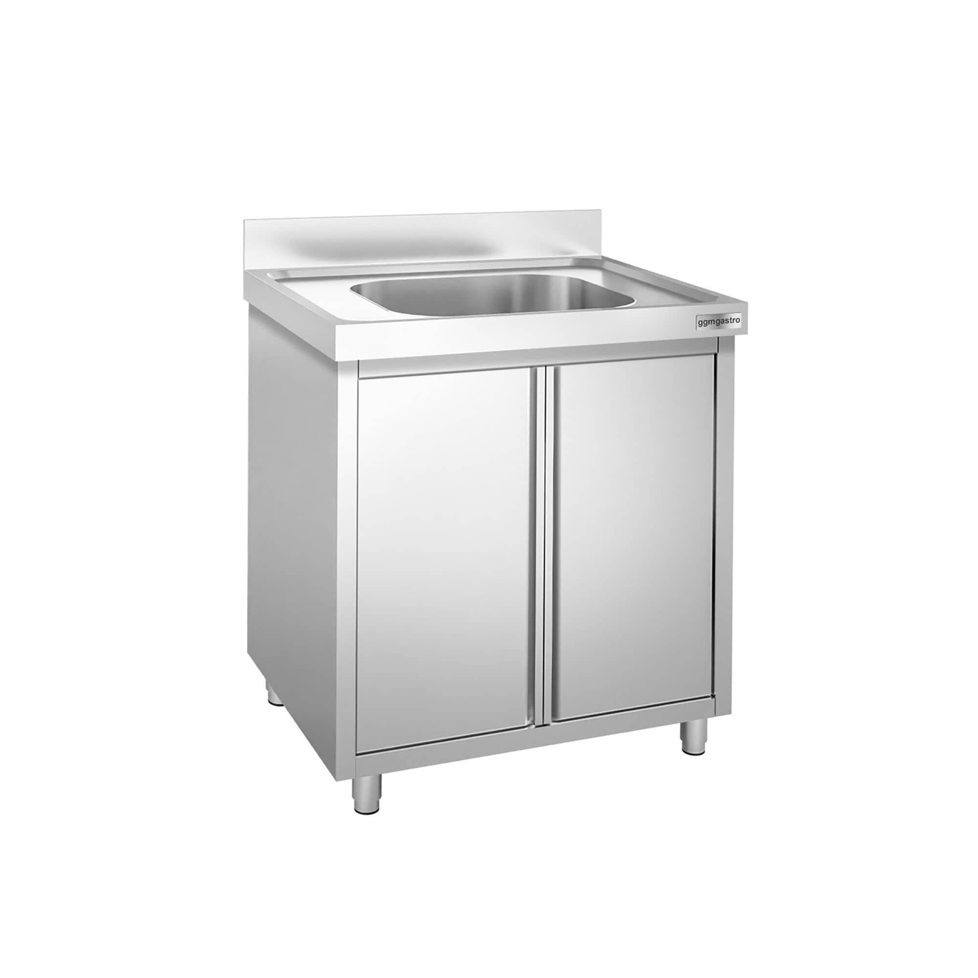 Chiuvetă tip dulap PREMIUM - din oțel inoxidabil - 800x700 mm - cu 1 cuvă centrală — 2
