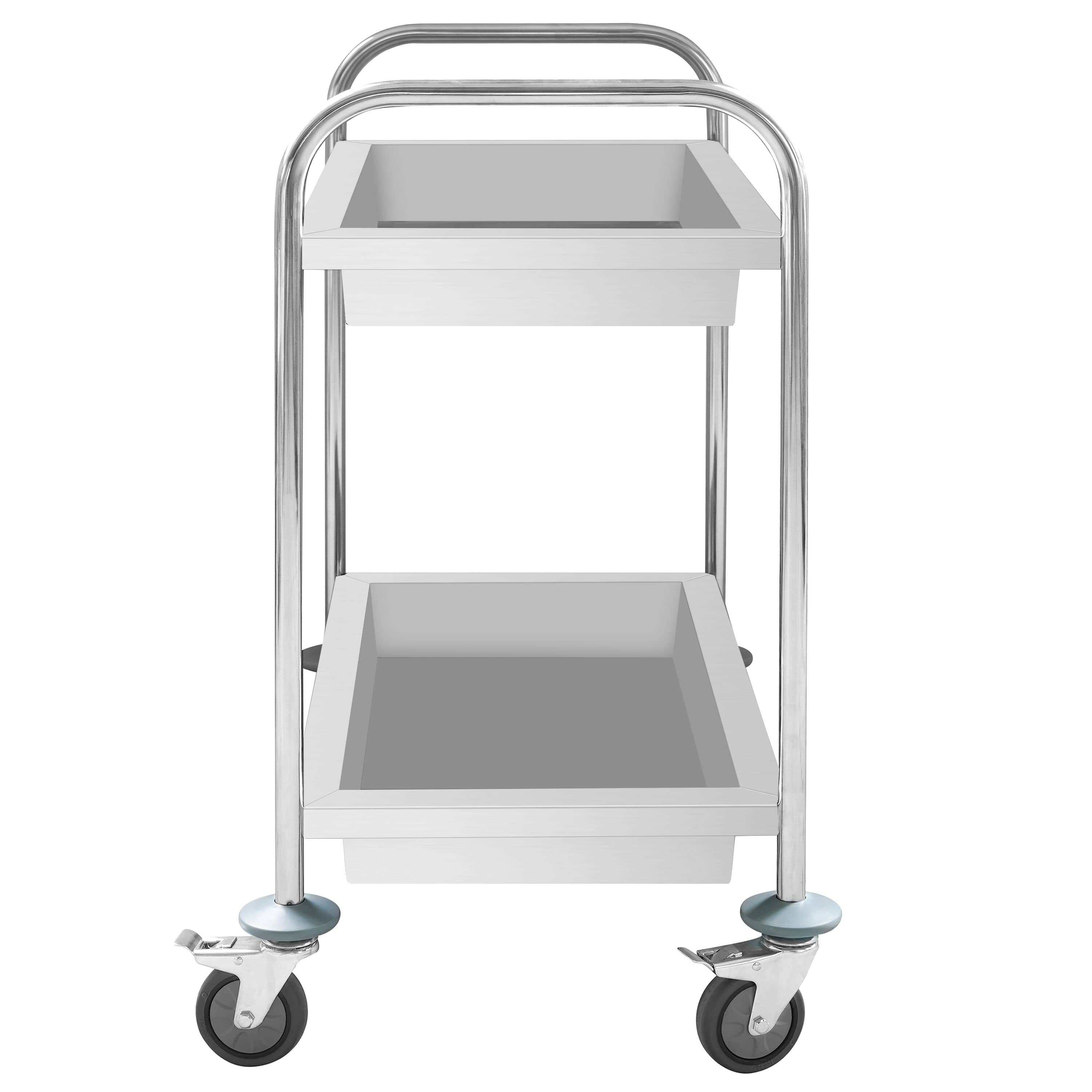 Cărucior servire - 850x450 mm - cu 2 cuve & roți silențioase — 7