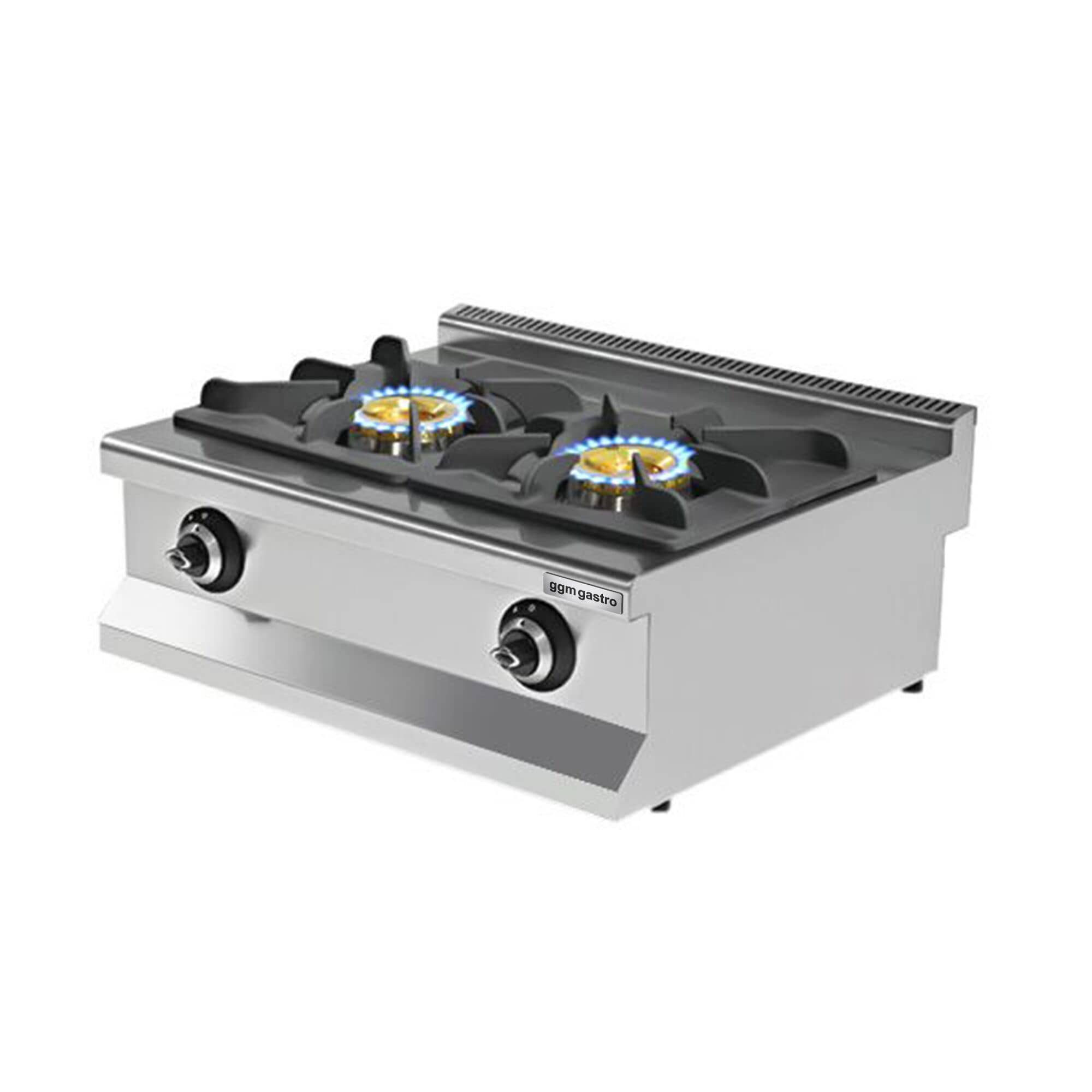 Mașină de gătit / Aragaz profesional pe gaz - 800x700x(H)425 mm - 17,3 kW - 2 arzătoare — 2