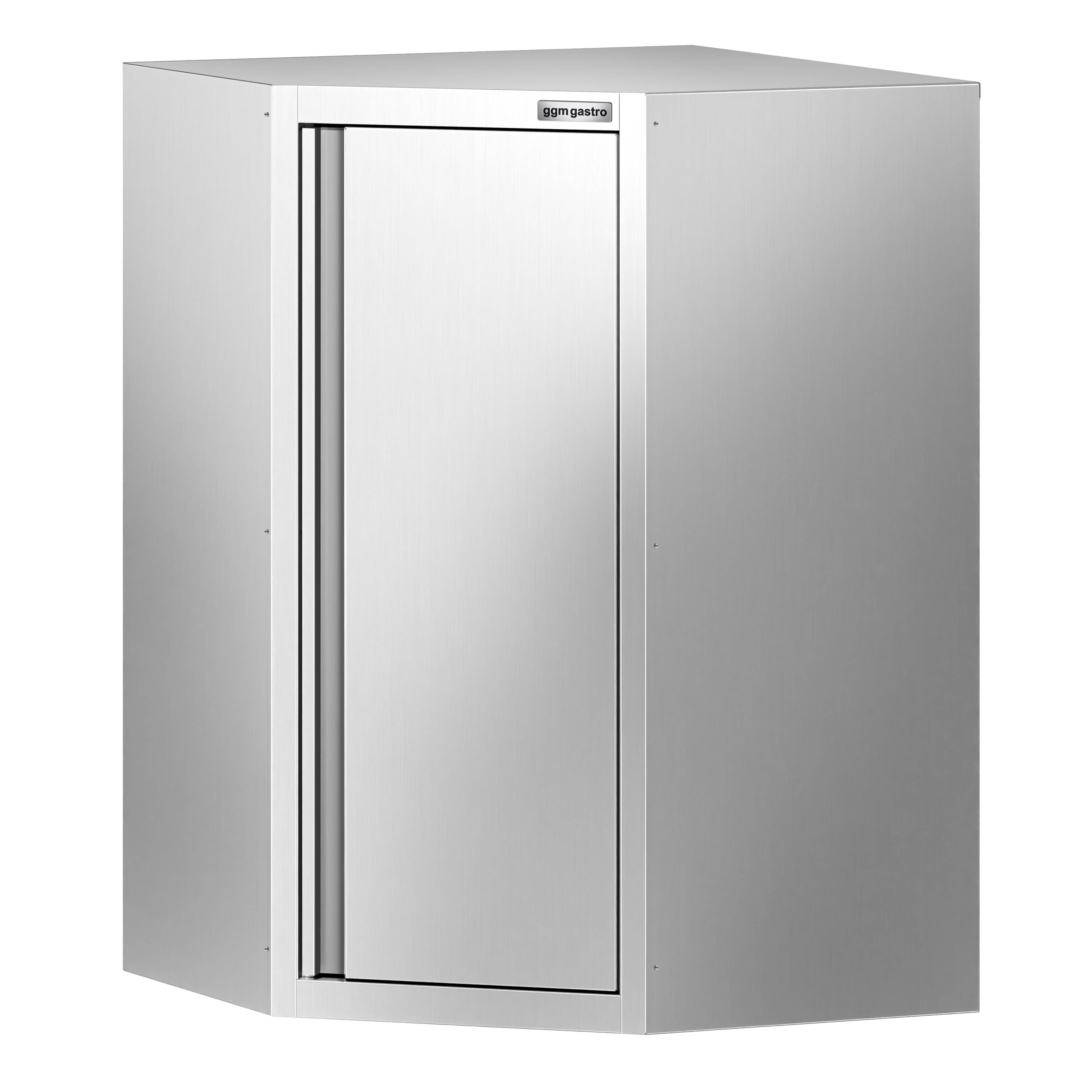 Dulap de perete din oțel inoxidabil de colț - 700x700 mm - cu ușă batantă - 1.000 mm înălțime — 5