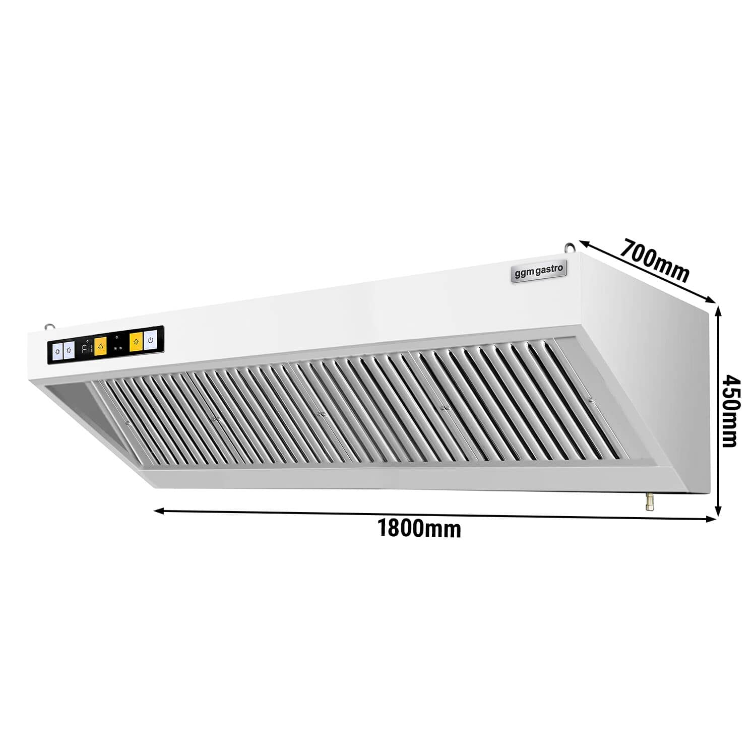Hotă de perete cu motor - Lungime 1800 mm - adâncime 700 mm - cu regulator de turație, filtre labirint și iluminare LED — 3
