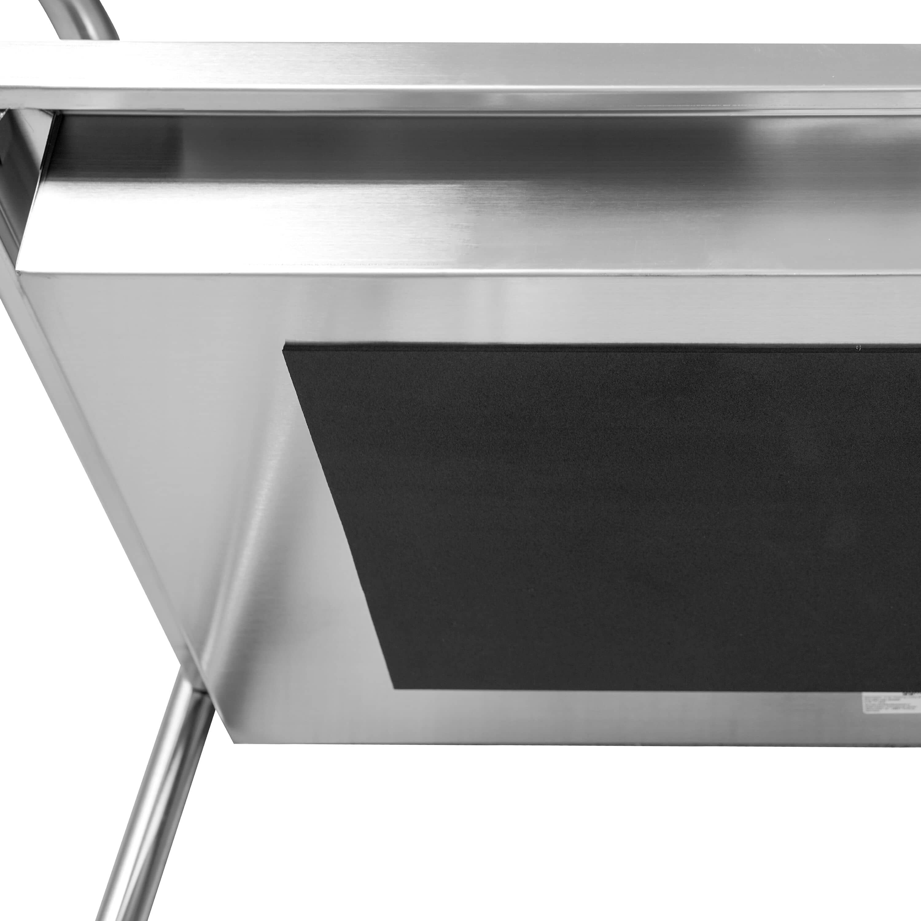 Cărucior servire - 850x450 mm - cu 2 cuve & roți silențioase — 8