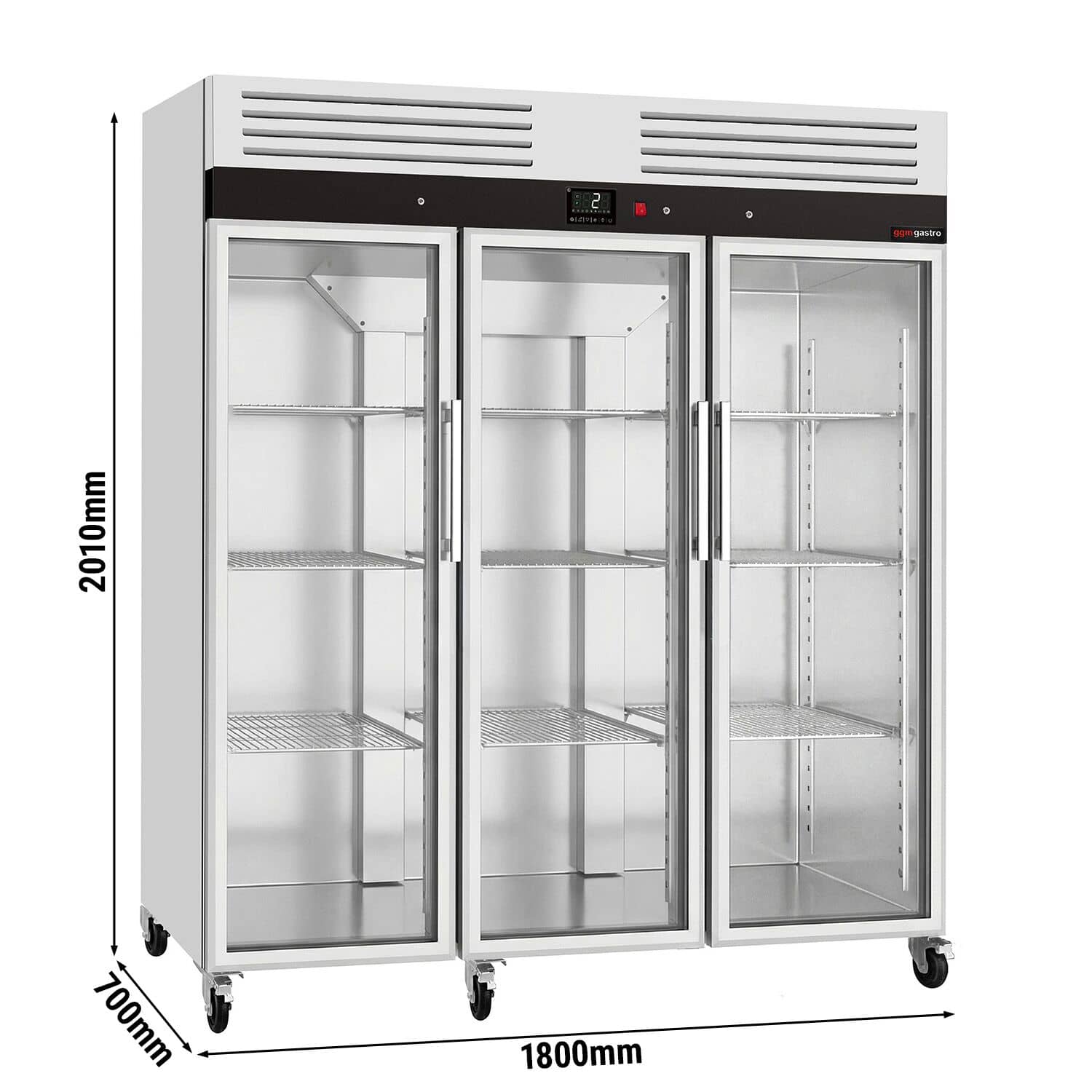 Frigider din oțel inoxidabil ECO – 1350 litri – cu 3 uși din sticlă — 3