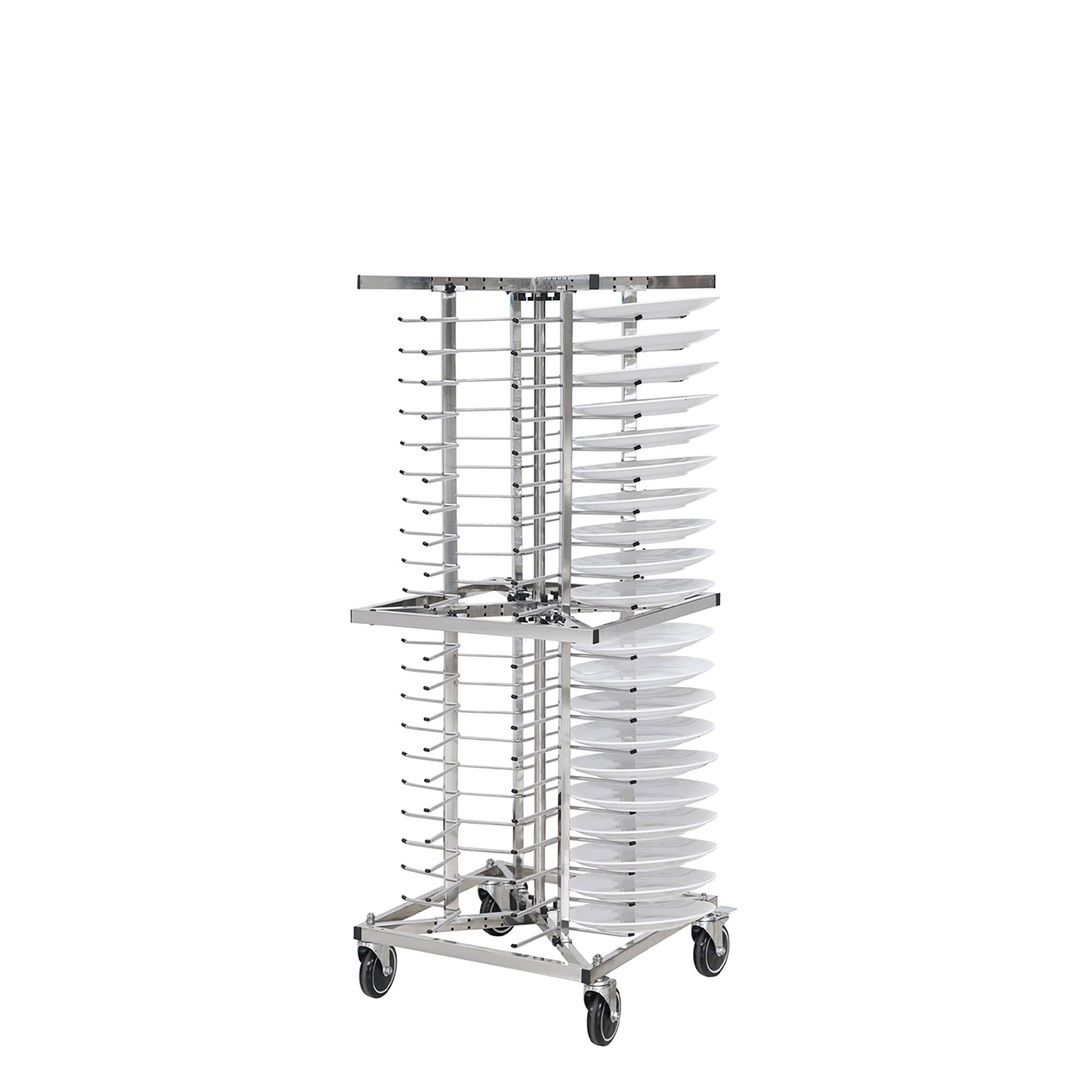 Stivuitor dublu pentru farfurii – până la 84 de farfurii – Ø 23–30 cm – cu roți — 2