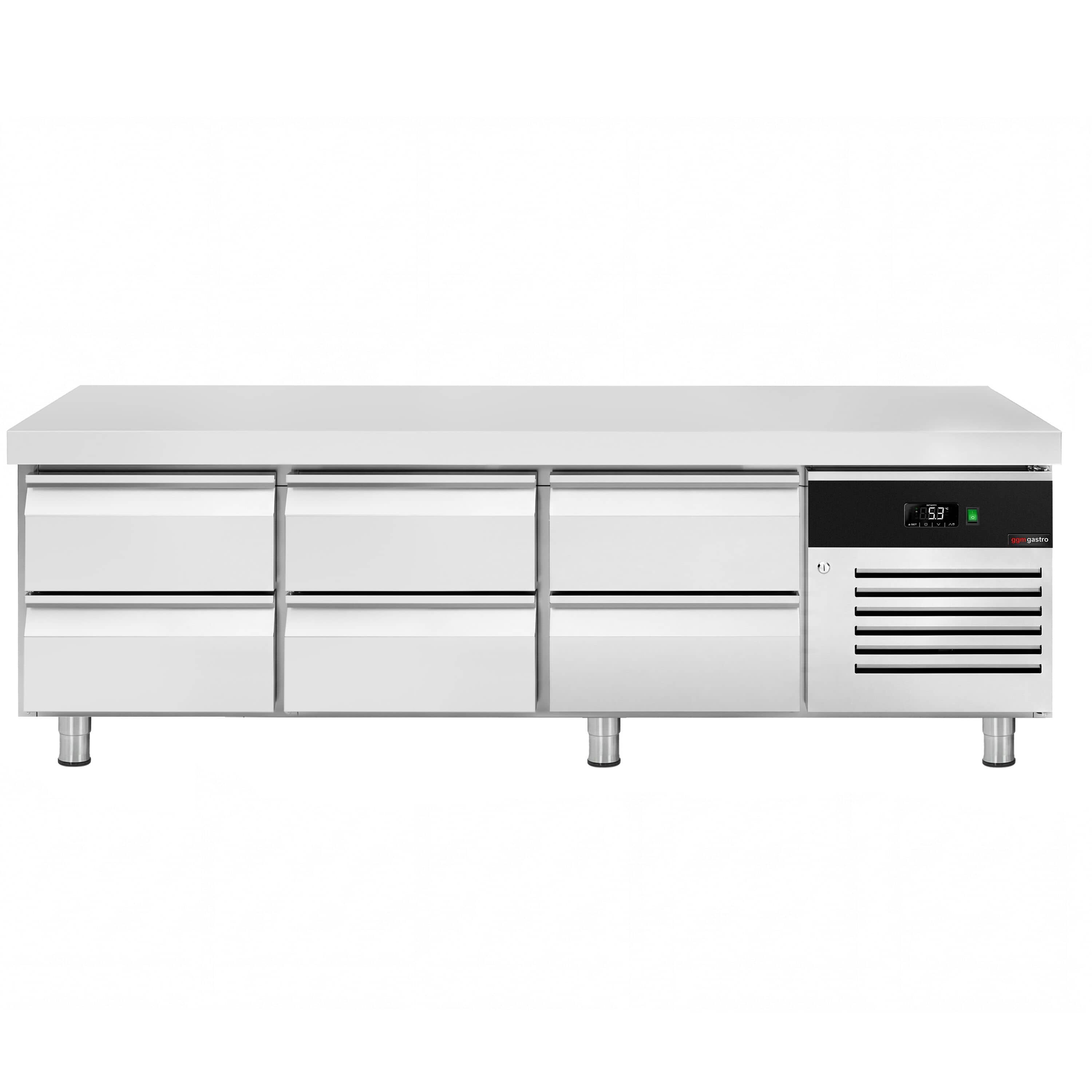 Bază frigorifică pentru gătit profesională – 2000 mm – 234 litri – 6 sertare pentru GN 1/2 + GN 1/3 — 5