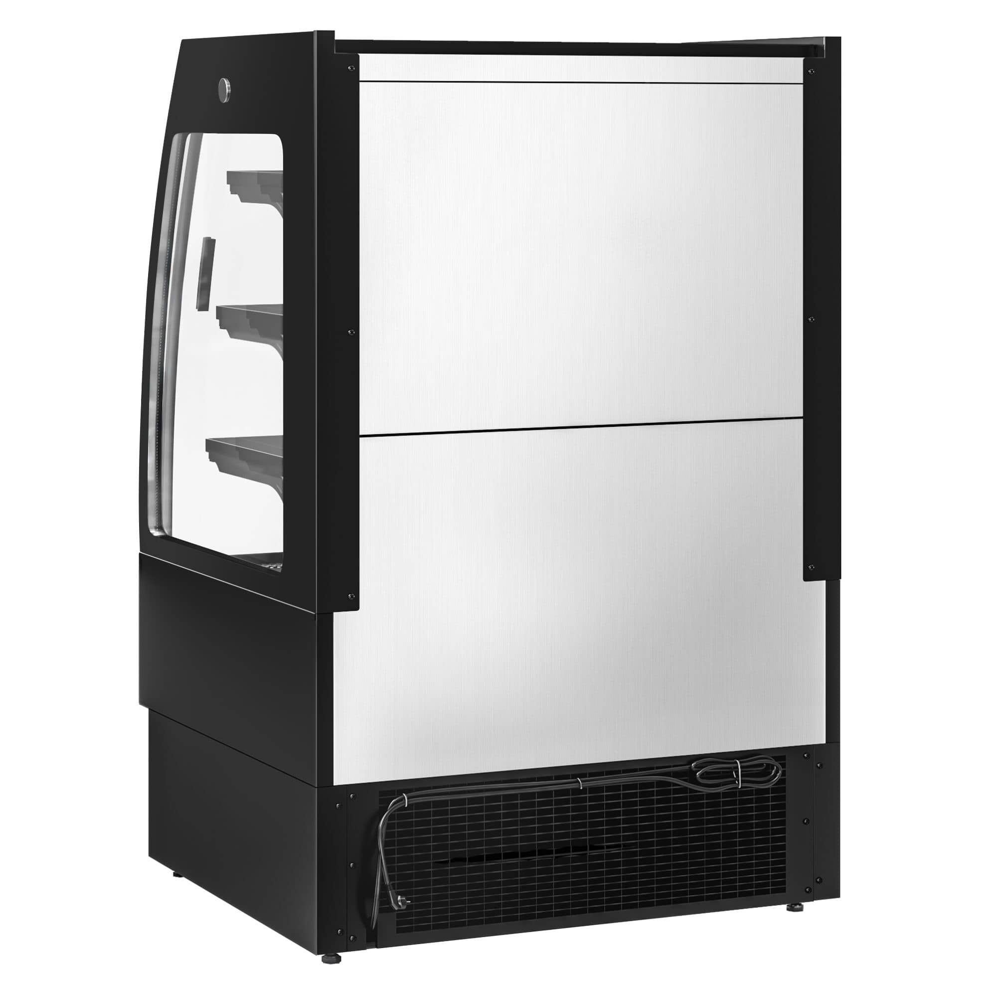Raft frigorific - 900 mm - 216 litri - +1°C/+5°C - cu 2 uși din sticlă cu geam dublu uși glisante & 3 polițe - negru — 8