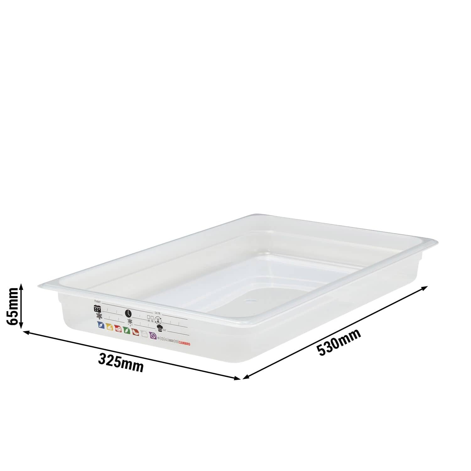 (6 bucăți) CAMBRO | SafeTrak - Recipiente din polipropilenă GN 1/1 - Lăptos - Înălțime: 65mm — 3
