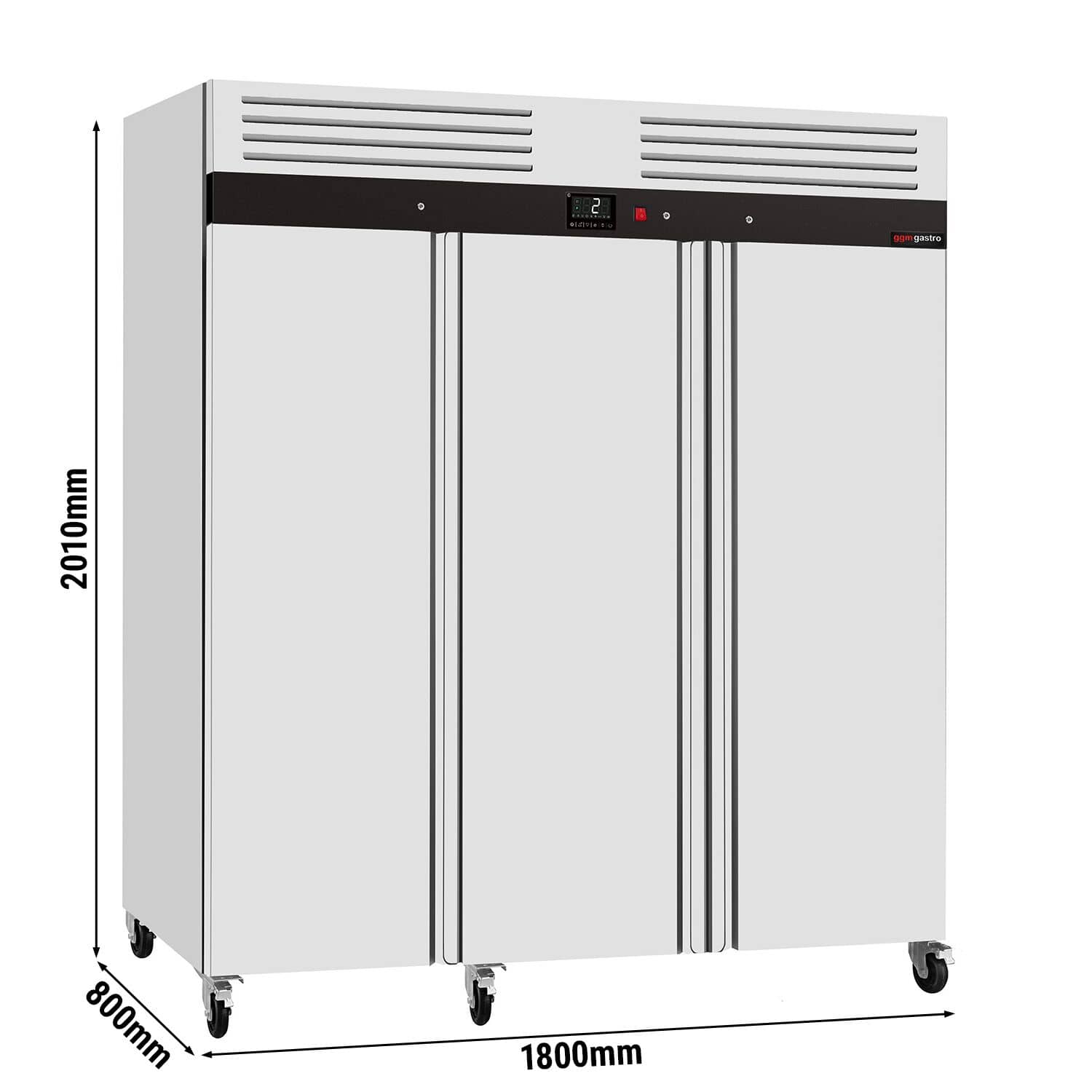 Frigider din oțel inoxidabil ECO – 1590 litri – cu 3 uși din oțel inoxidabil – interiorul ușii din plastic — 3