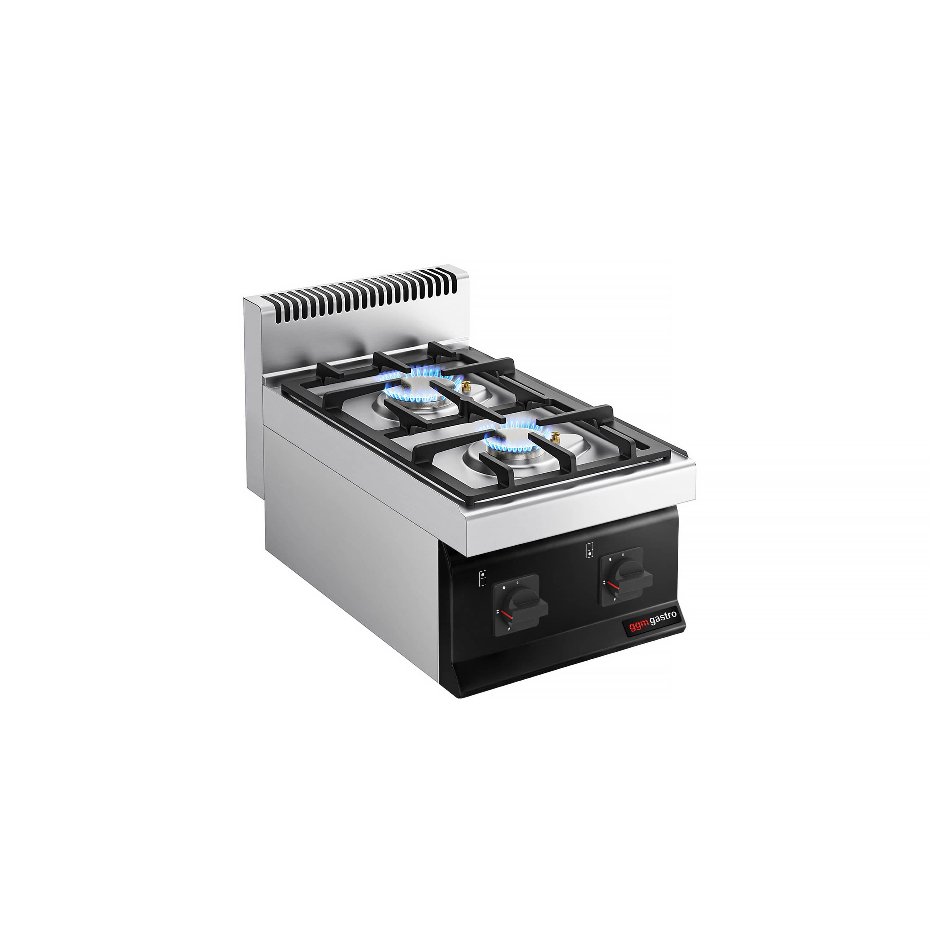 Mașină de gătit / Aragaz profesional pe gaz - seria 700 - 400x700x(H)430 mm - 10 kW - 2 arzătoare — 2