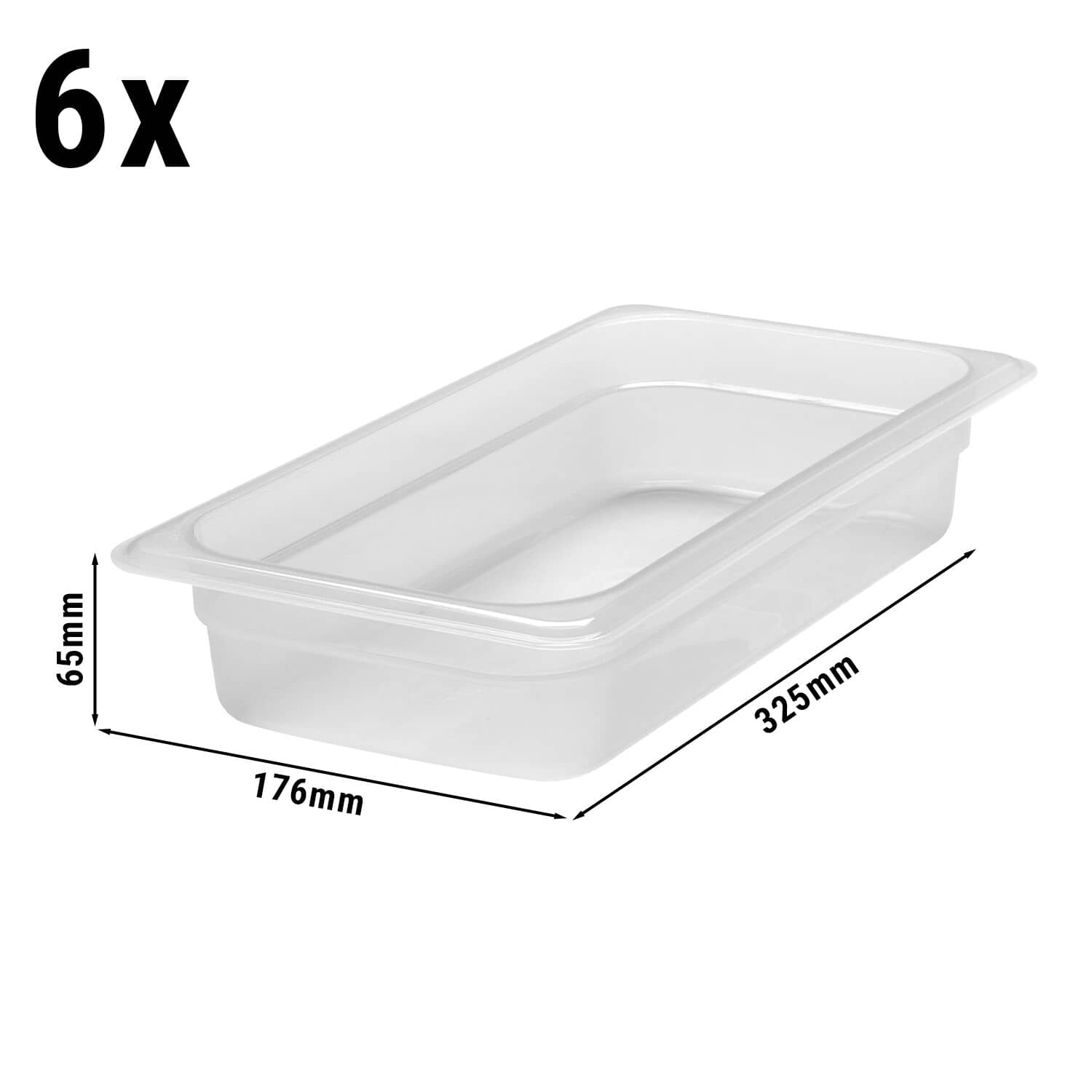 (6 bucăți) CAMBRO | Camwear® recipient GN din polipropilenă 1/3 - lăptos - adâncime 65 mm — 3