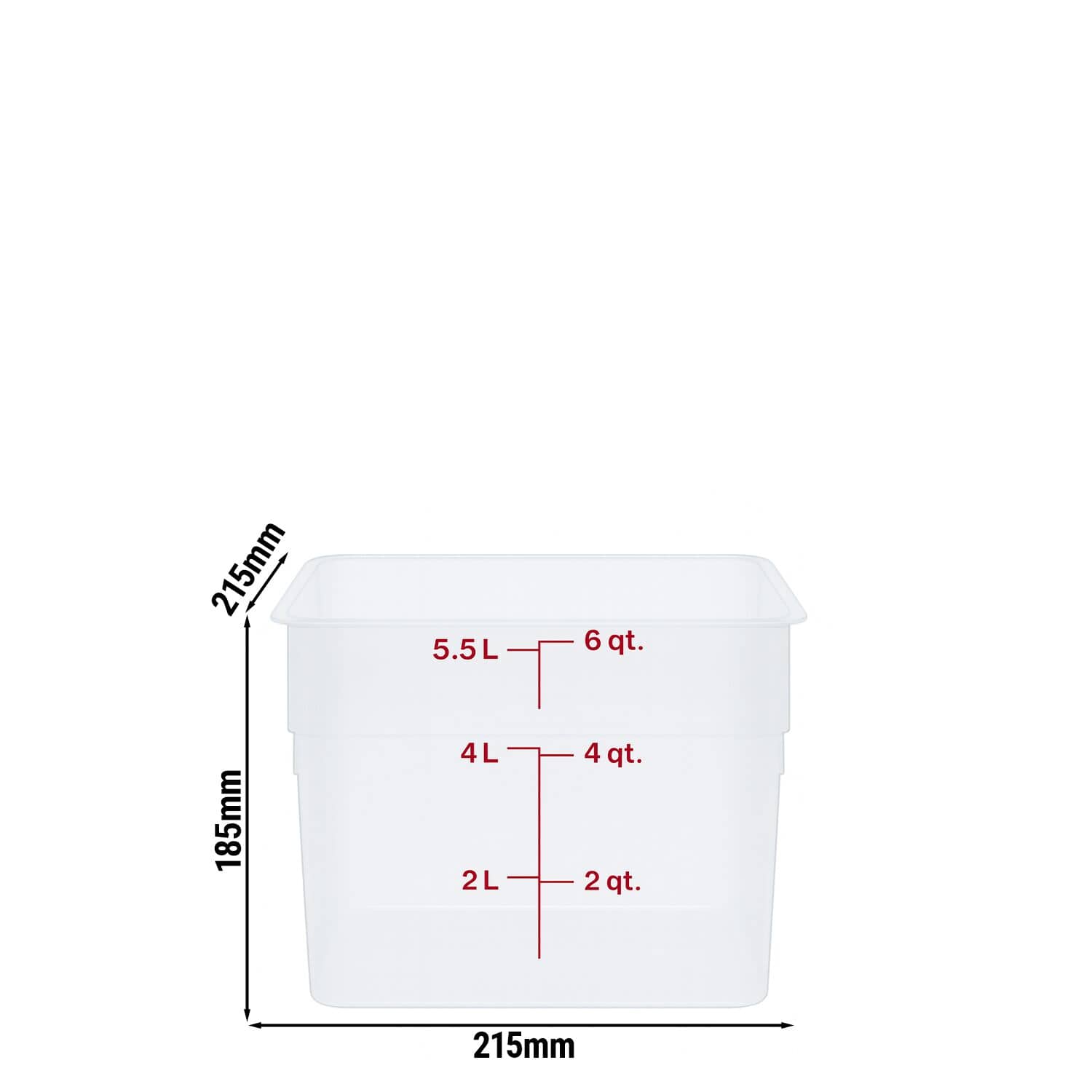 (6 bucăți) CAMBRO | CAMSQUARES® - Recipient - 5.7 litri - Transparent — 3