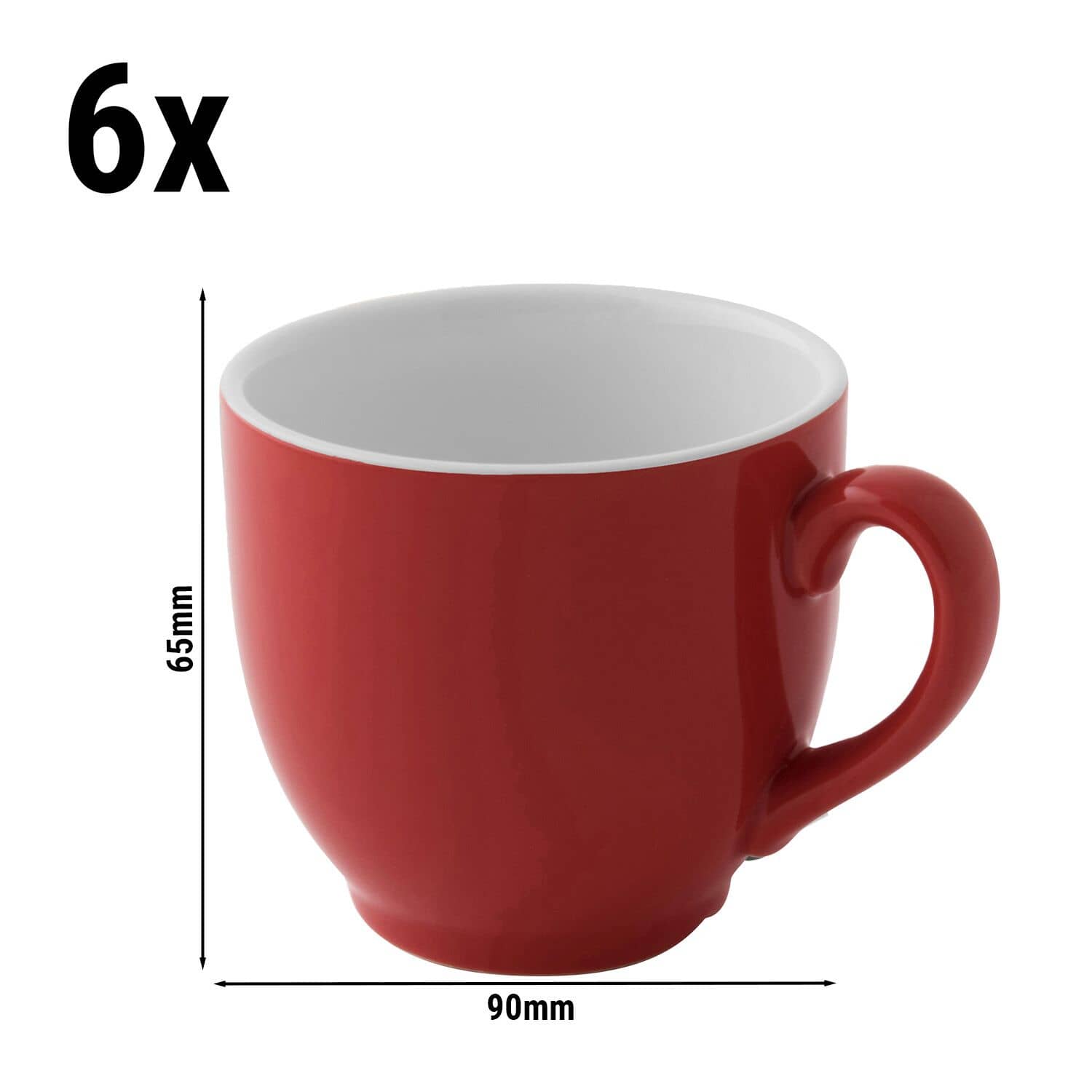 (6 buc) Colors - Ceașcă cappuccino - 140 ml - Roșu - stivuibilă — 3