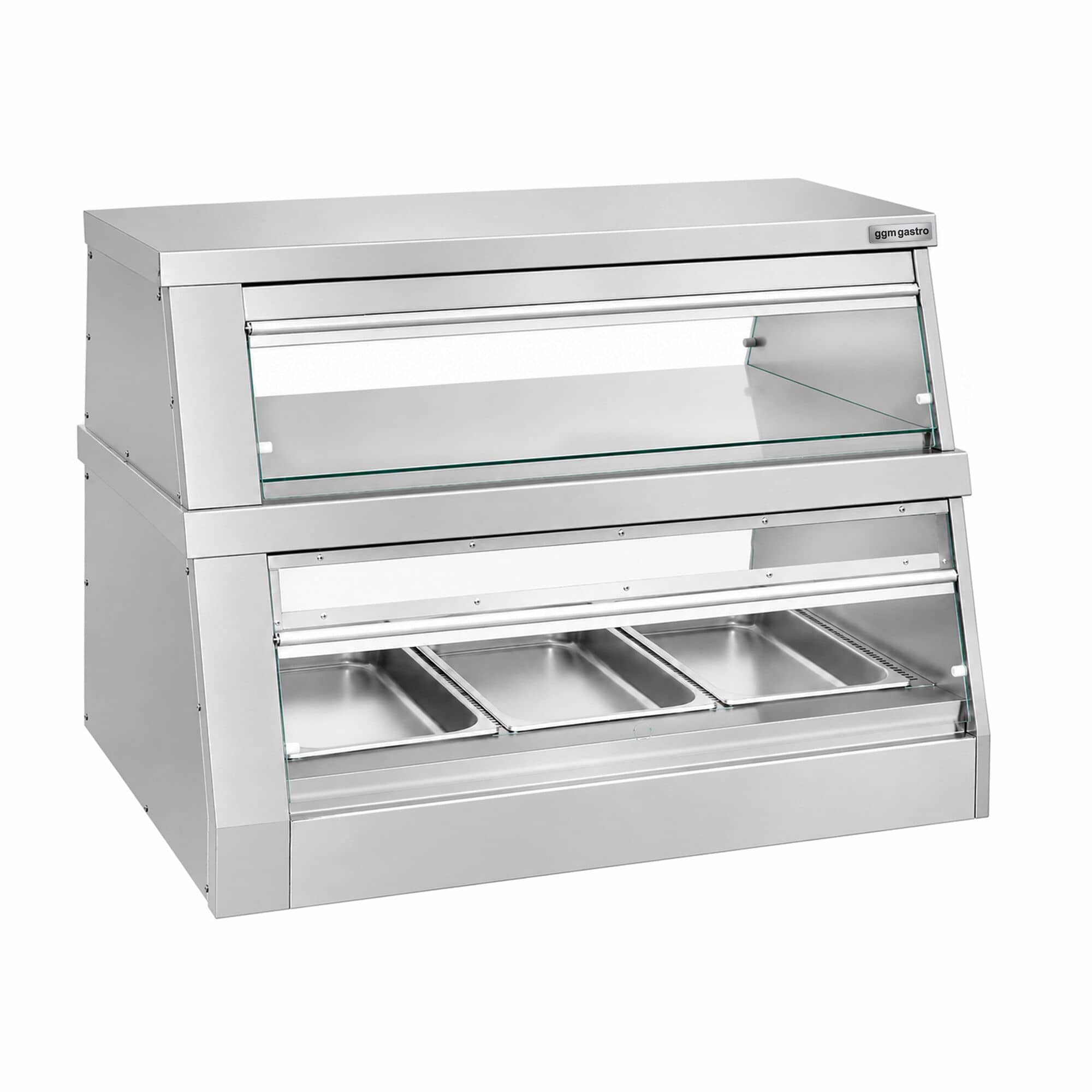Vitrină de menținere a căldurii – 1200 mm – 3,5 kW – pentru 3 tăvi GN 1/1 – 2 rafturi – cu comandă separată — 4