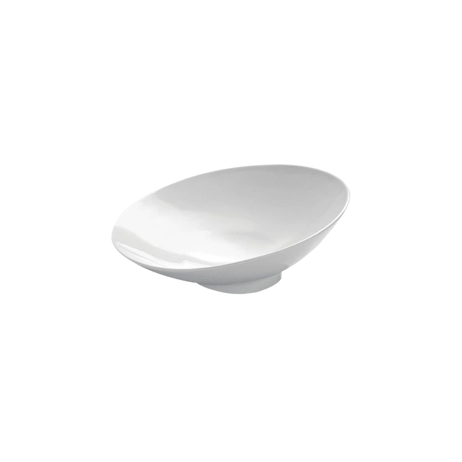 (24 buc) Bol desert/salată | PERA White - Porțelan - oval - 60x60 mm - Alb — 2
