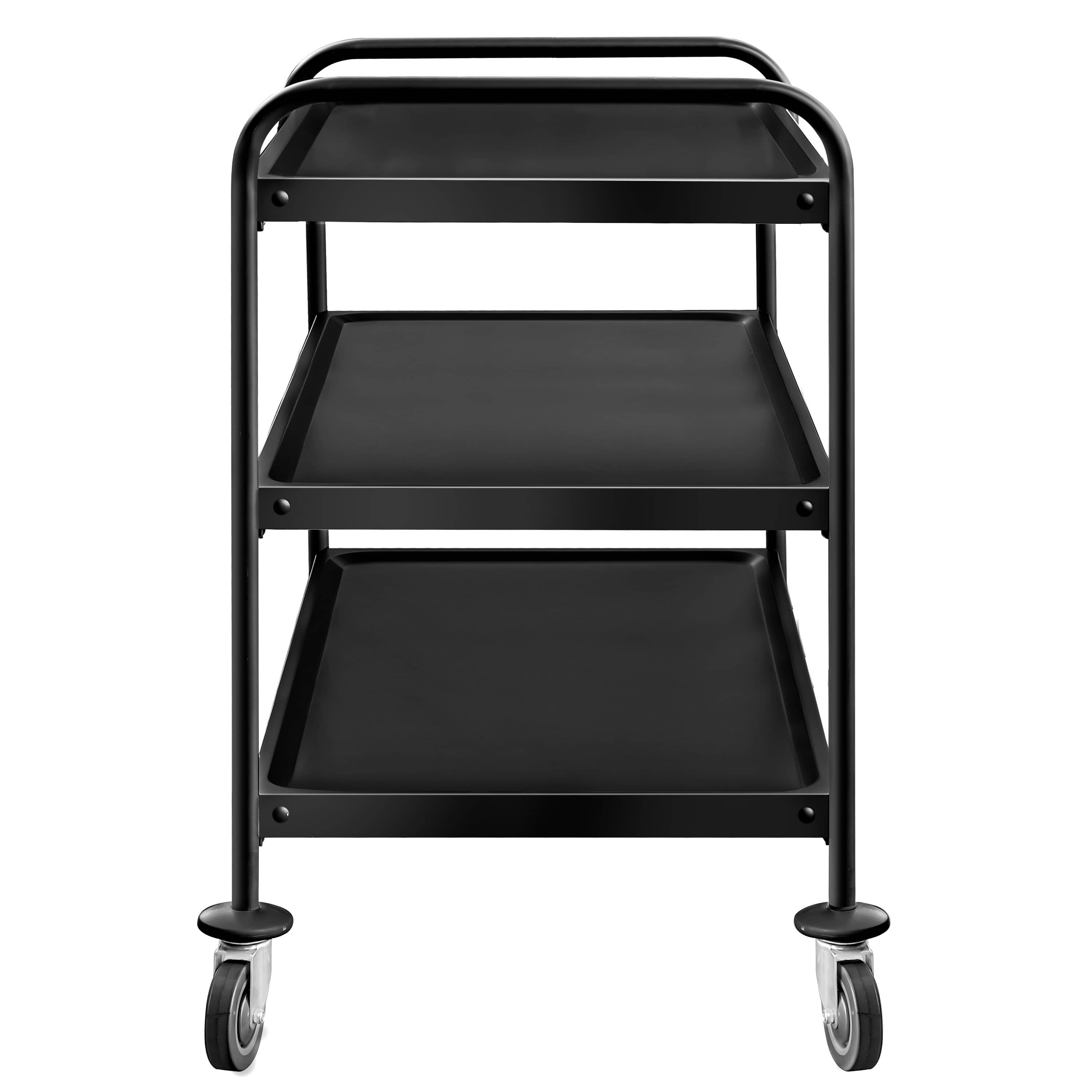 Cărucior de servire – 1200 x 600 mm – cu 3 rafturi – Negru — 6