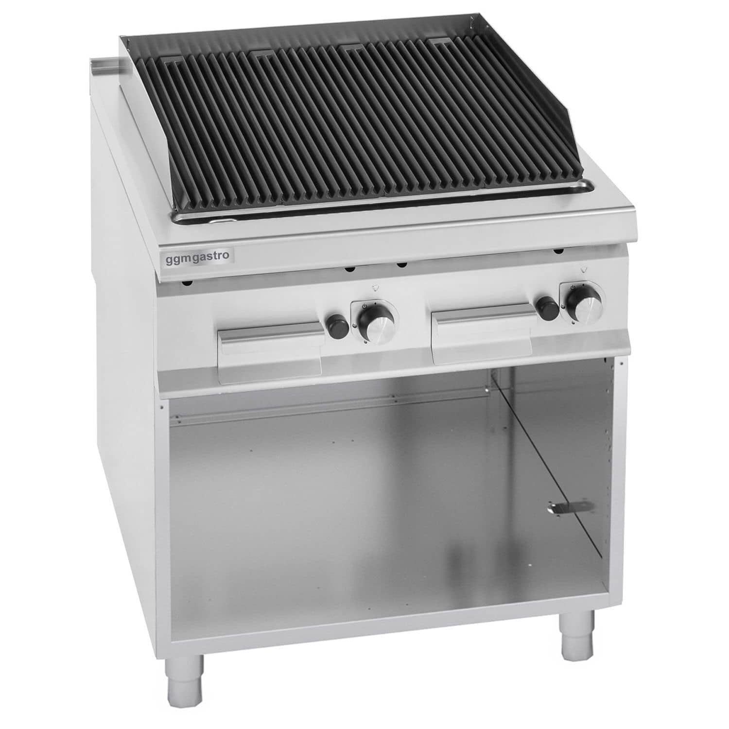 Grătar pe gaz cu piatră de lavă - PAOLO 900 - 18 kW - 0,8x0,9 m - grilaj din fontă - linia 900 - inox — 4