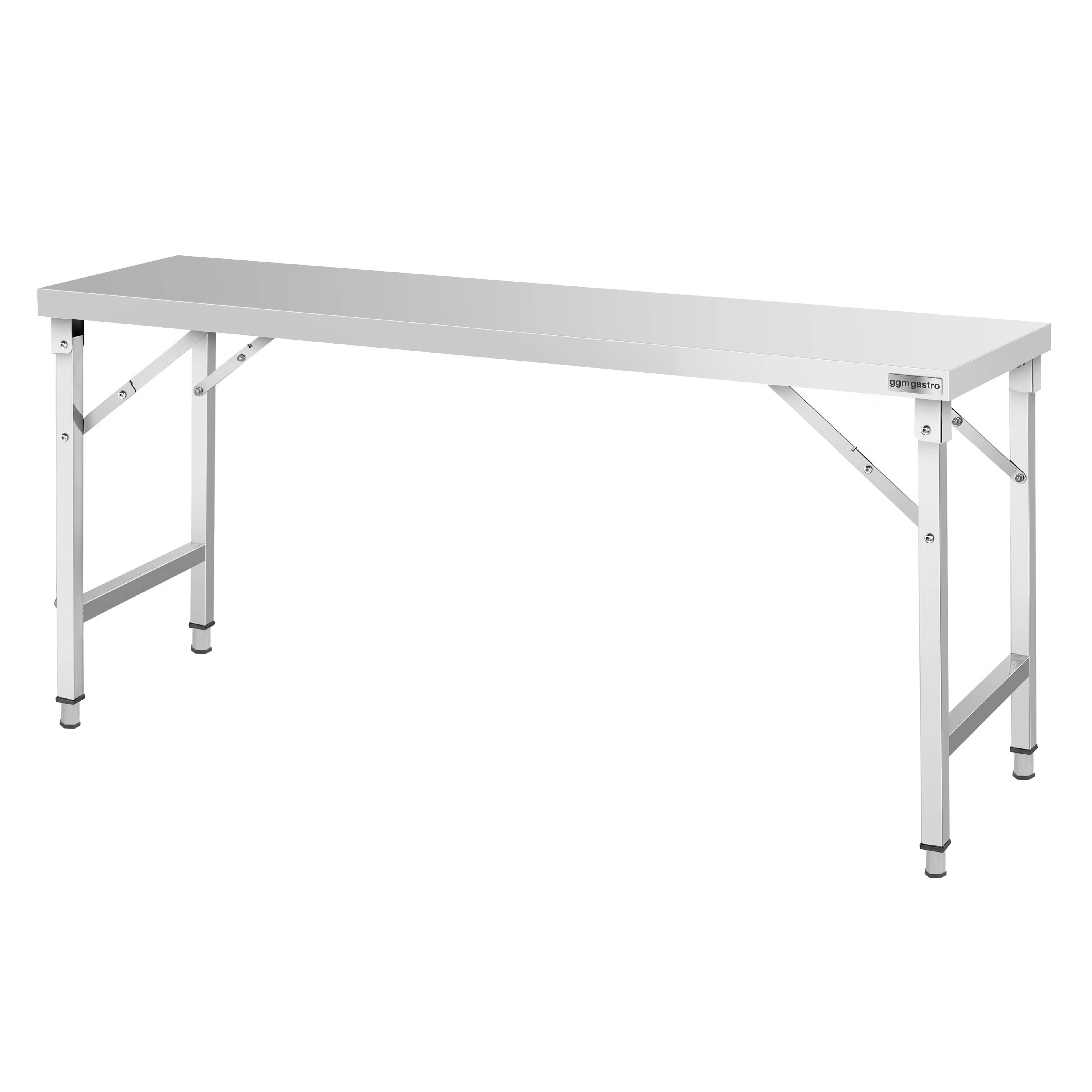 Masă de lucru din oțel inoxidabil – pliabilă – 1800 x 700 mm — 6