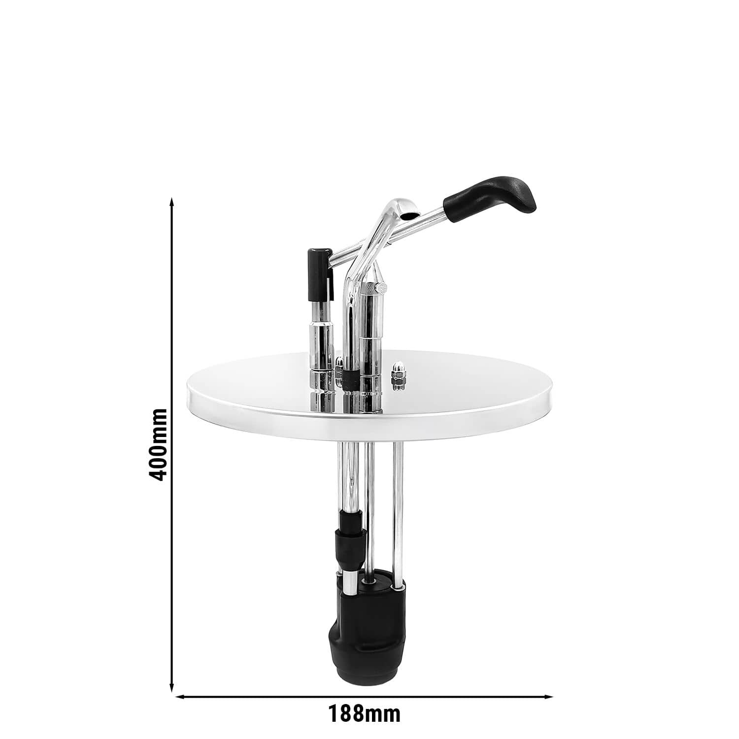 Dozator sosuri - oțel inoxidabil - 6 litri - dozare 25–40 g - 188x240x400 mm - fără recipient — 3