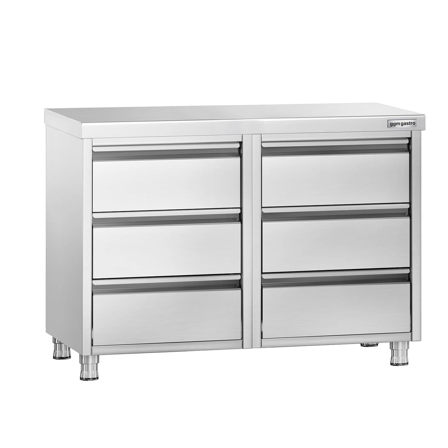 Masă tip dulap PREMIUM - oțel inoxidabil - cu 6 sertare - 1000x600 mm — 2