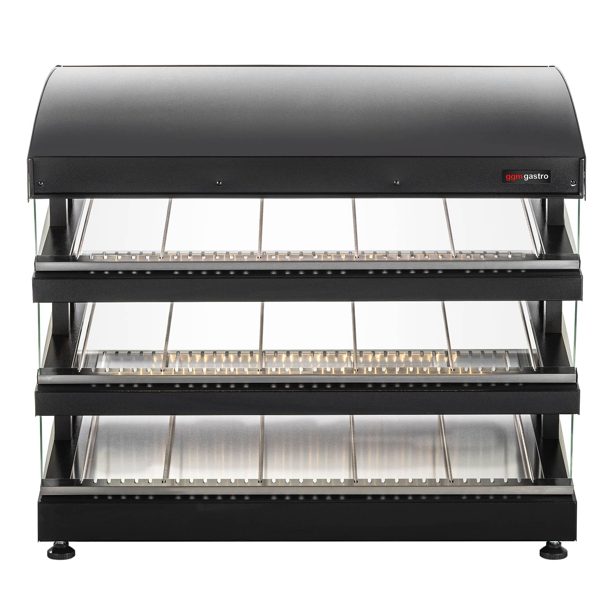 Vitrină caldă de banc profesională - 995 mm - 1,02 kW - cu 3 rafturi - negru — 5