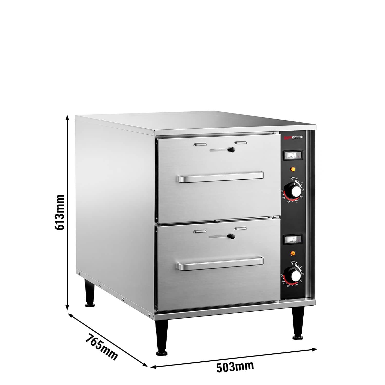 Dulap de menținere a căldurii pentru preparate alimentare – cu 2 sertare – reglare separată a temperaturii — 3