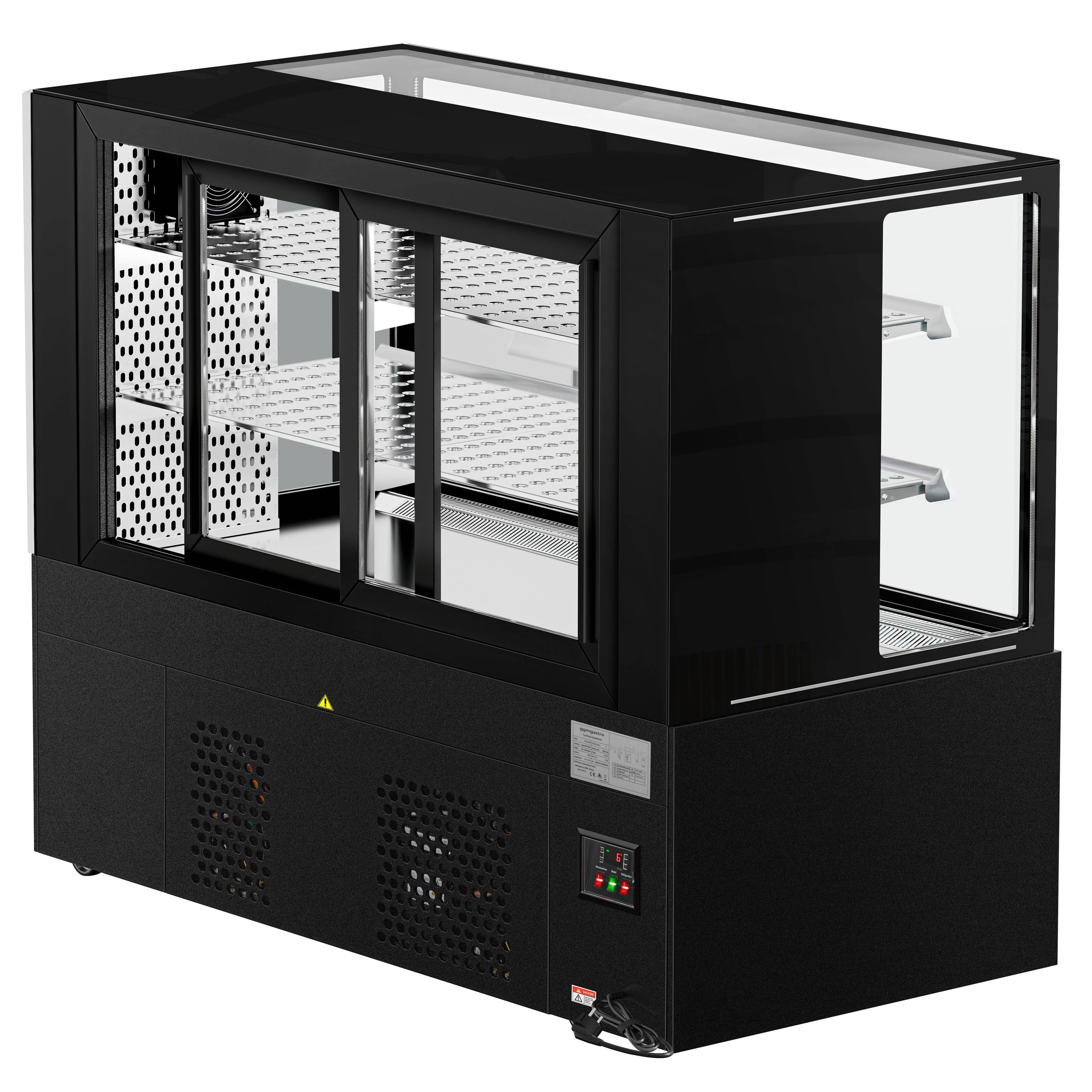 Vitrină rece pentru carne [MADRID] - pentru carne - 525 litri - 1500 mm - geam dublu - geam drept - cu 2 rafturi - iluminare LED - negru mat — 8