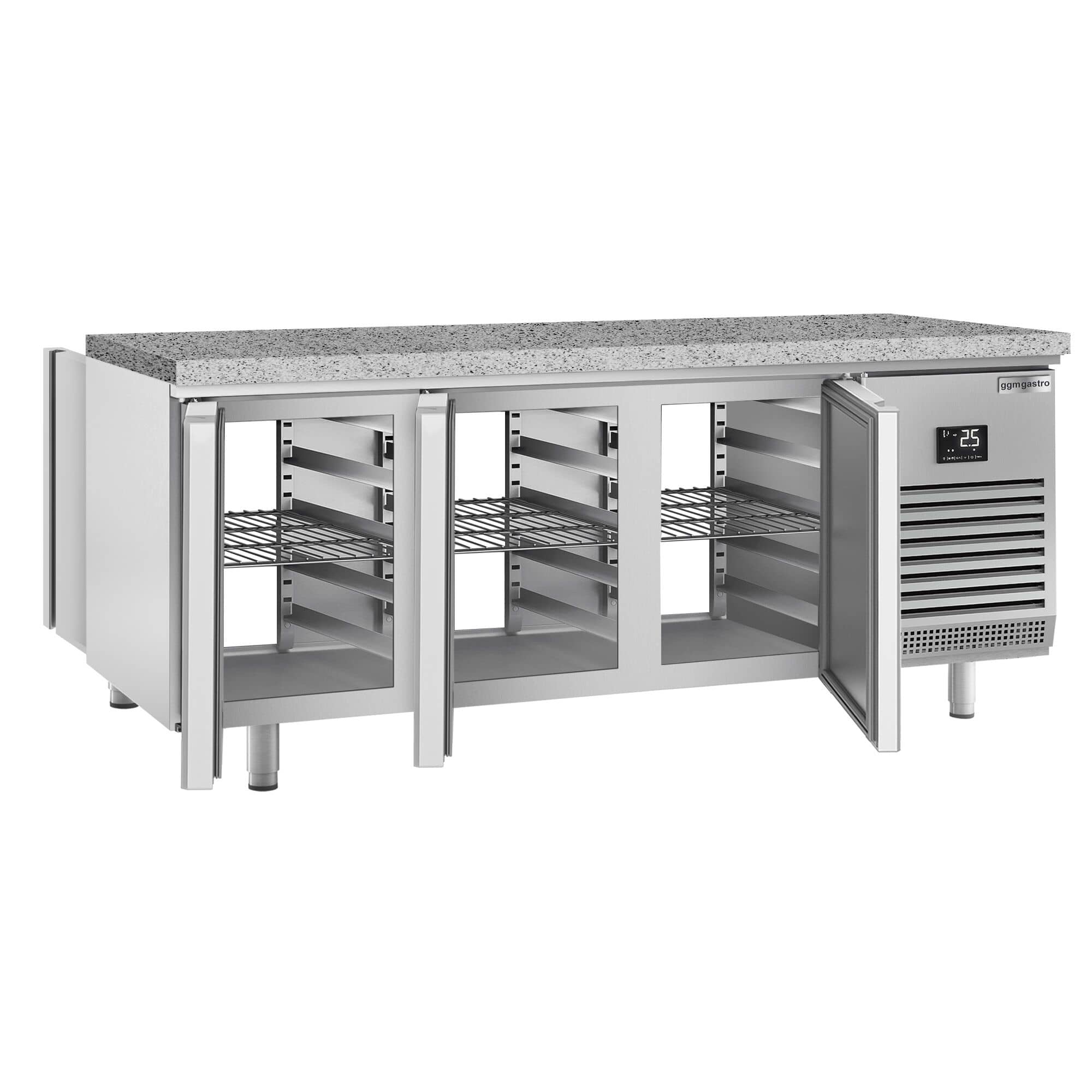 Masă frigorifică panificație Premium PLUS – 2185 x 800 mm – cu gaură de trecere – blat din granit — 6