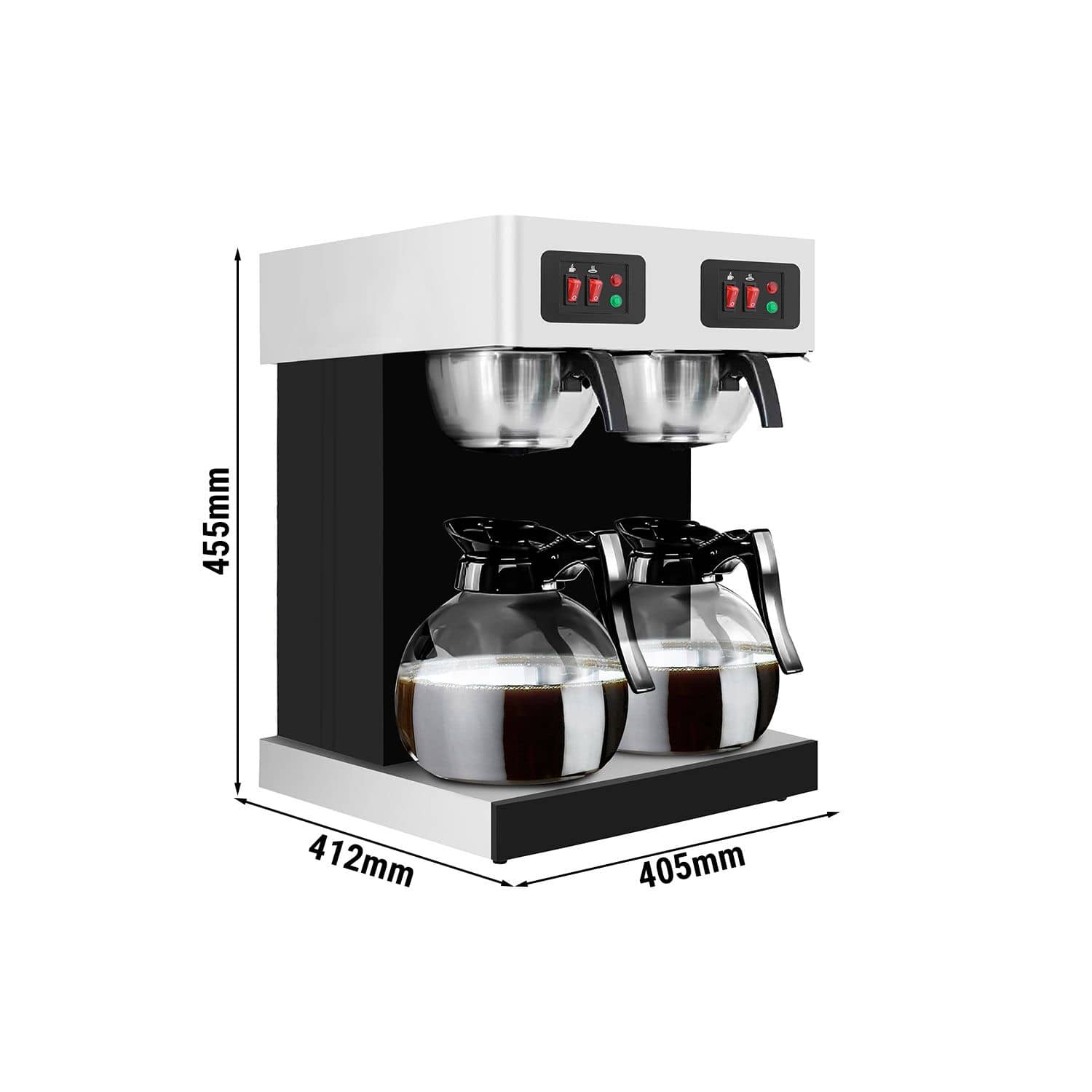 Aparat de cafea cu filtru – 2 x 1,8 litri – incl. 2 carafe de sticlă — 3