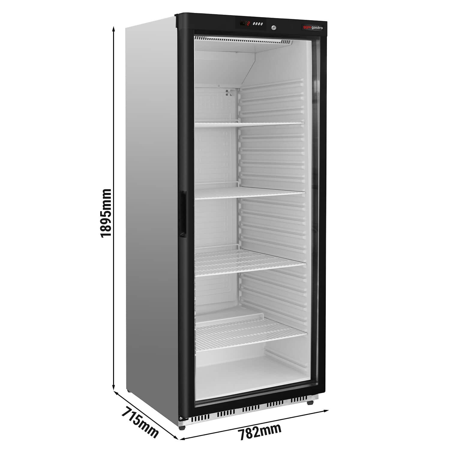 Frigider de depozitare din oțel inoxidabil PREMIUM – 600 de litri – cu 1 ușă din sticlă — 3