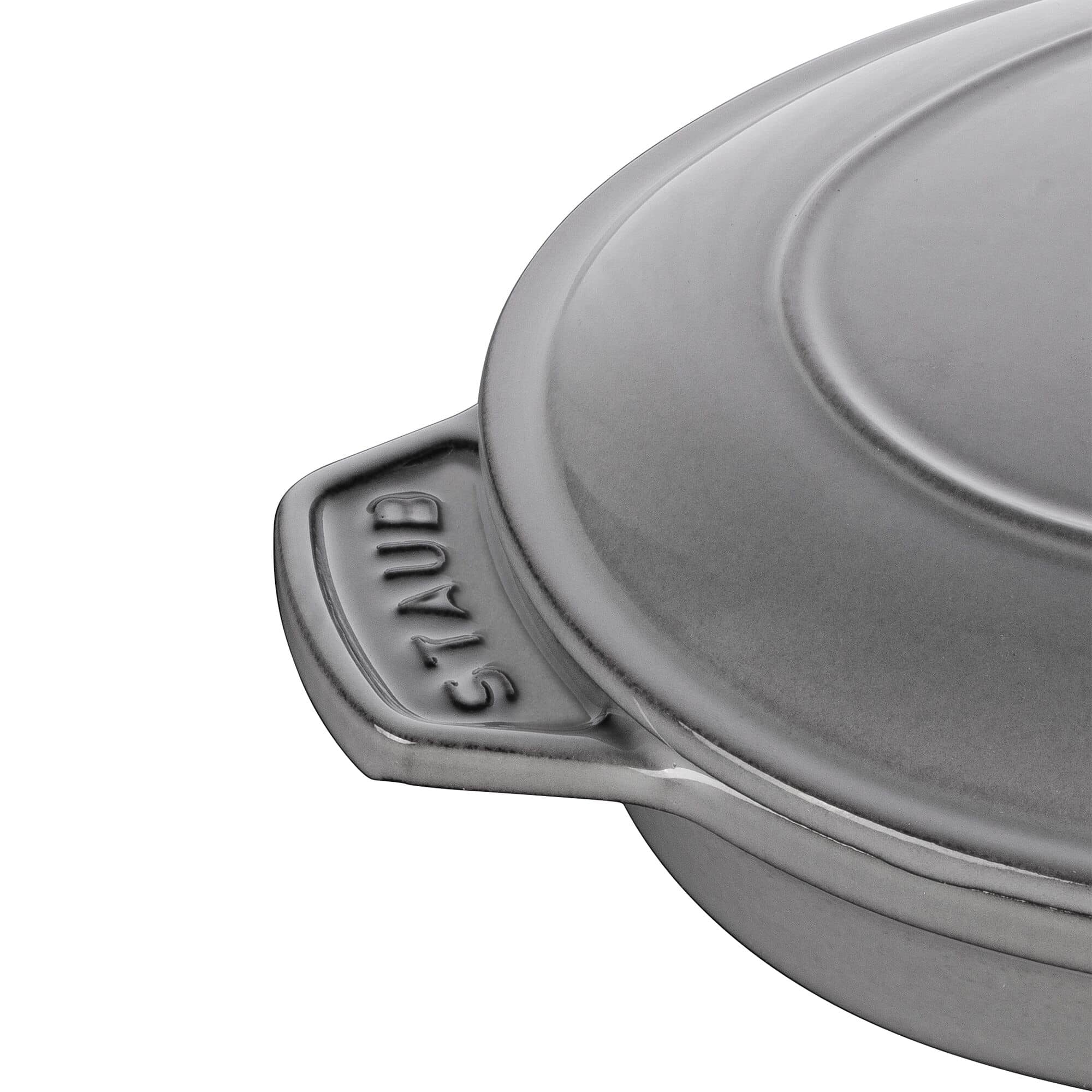 STAUB | SPECIALITIES - Farfurie pentru cuptor cu capac - ovală - 230mm - fontă - gri grafit — 5
