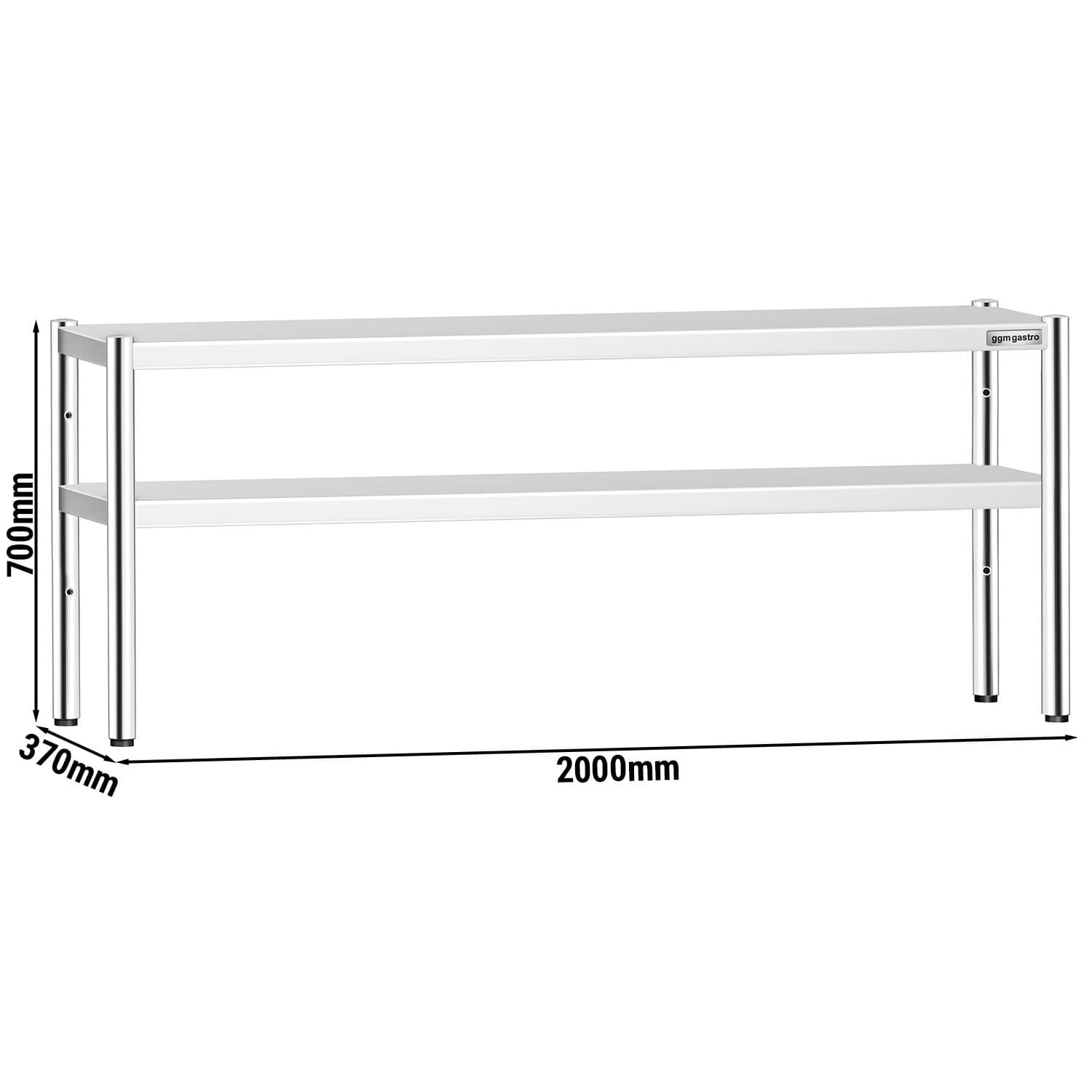 Raft superior pentru masă de lucru – 2 niveluri – 2000 x 370 mm – reglabil pe înălțime — 3