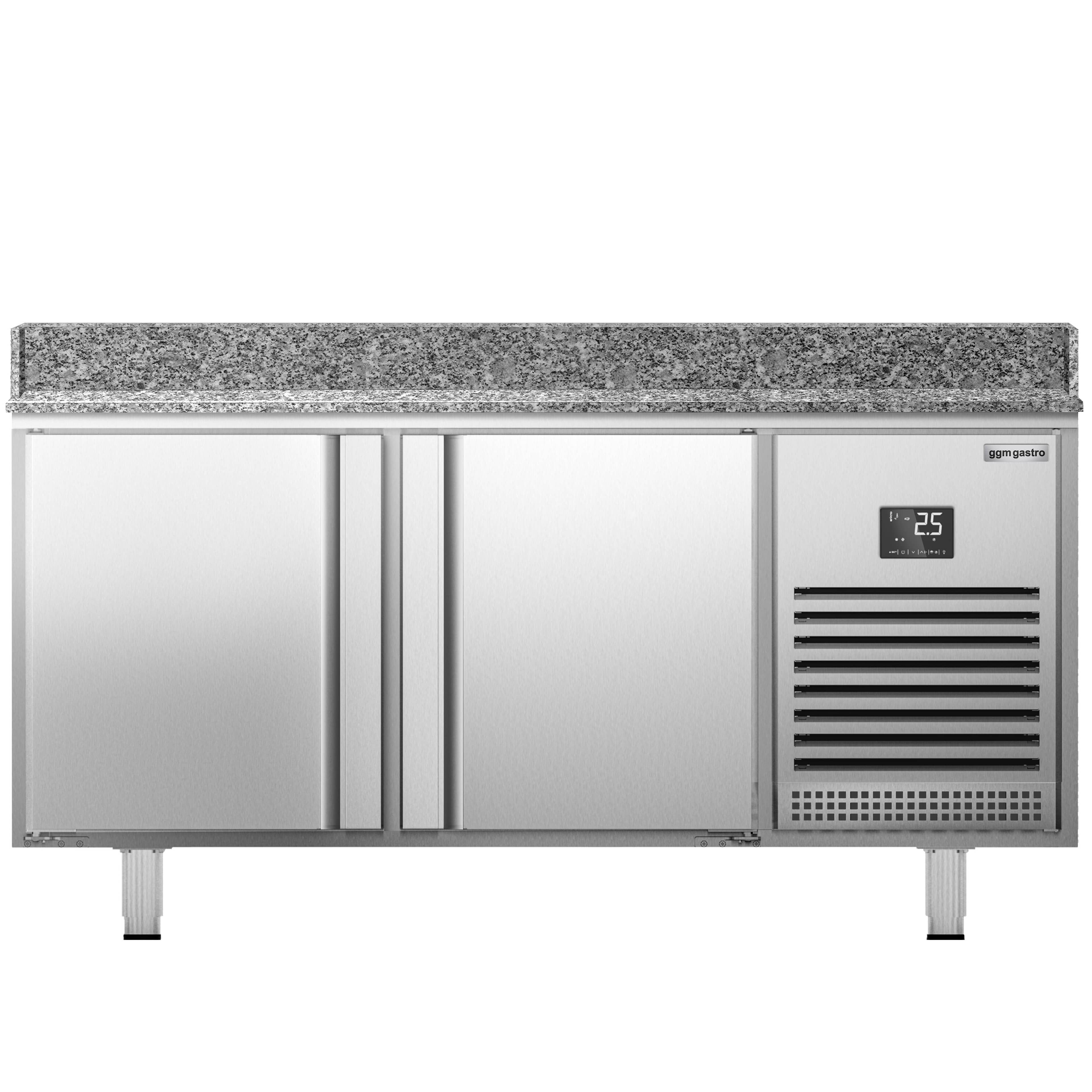 Masă frigorifică pentru preparare pizza PREMIUM PLUS - cu blat din granit - 1738x800 mm - cu 2 uși — 5