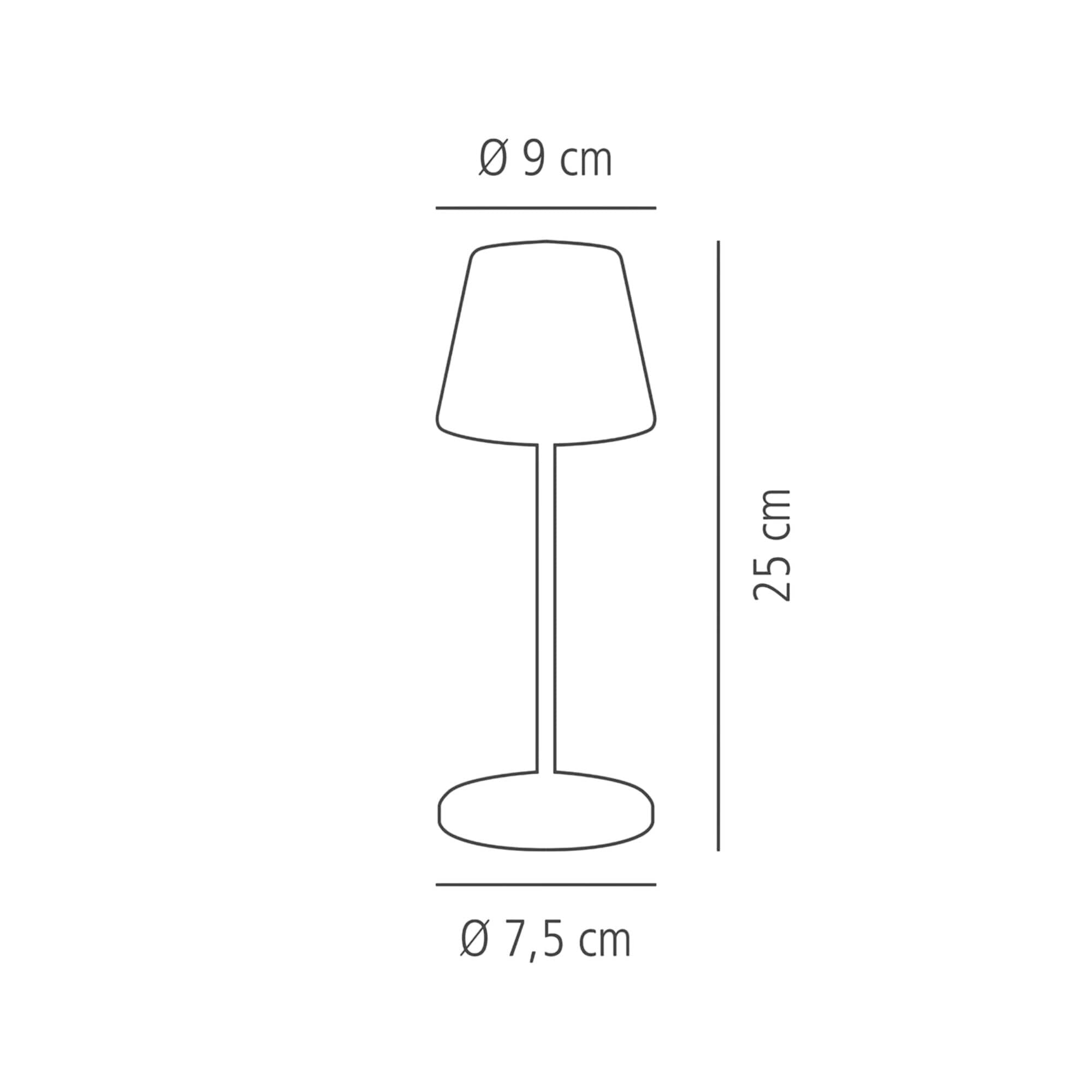 Veioză LED - MERLE MINI - reîncărcabilă - dimabilă în 3 trepte - Ø 90 mm - Negru — 3