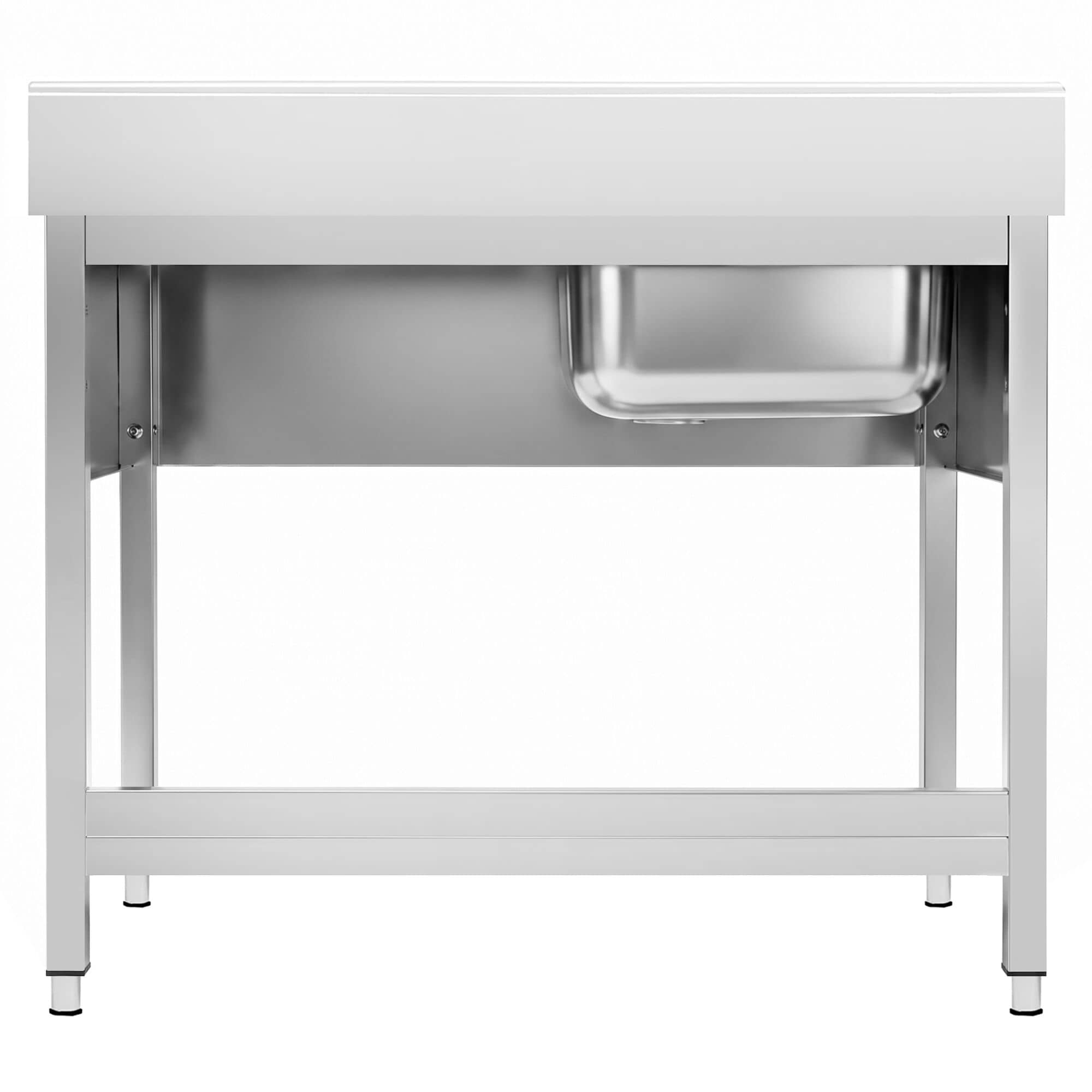 Chiuvetă profesională PREMIUM - 1000x600 mm - cu poliță inferioară - cu 1 cuvă - cuva pe stânga — 6