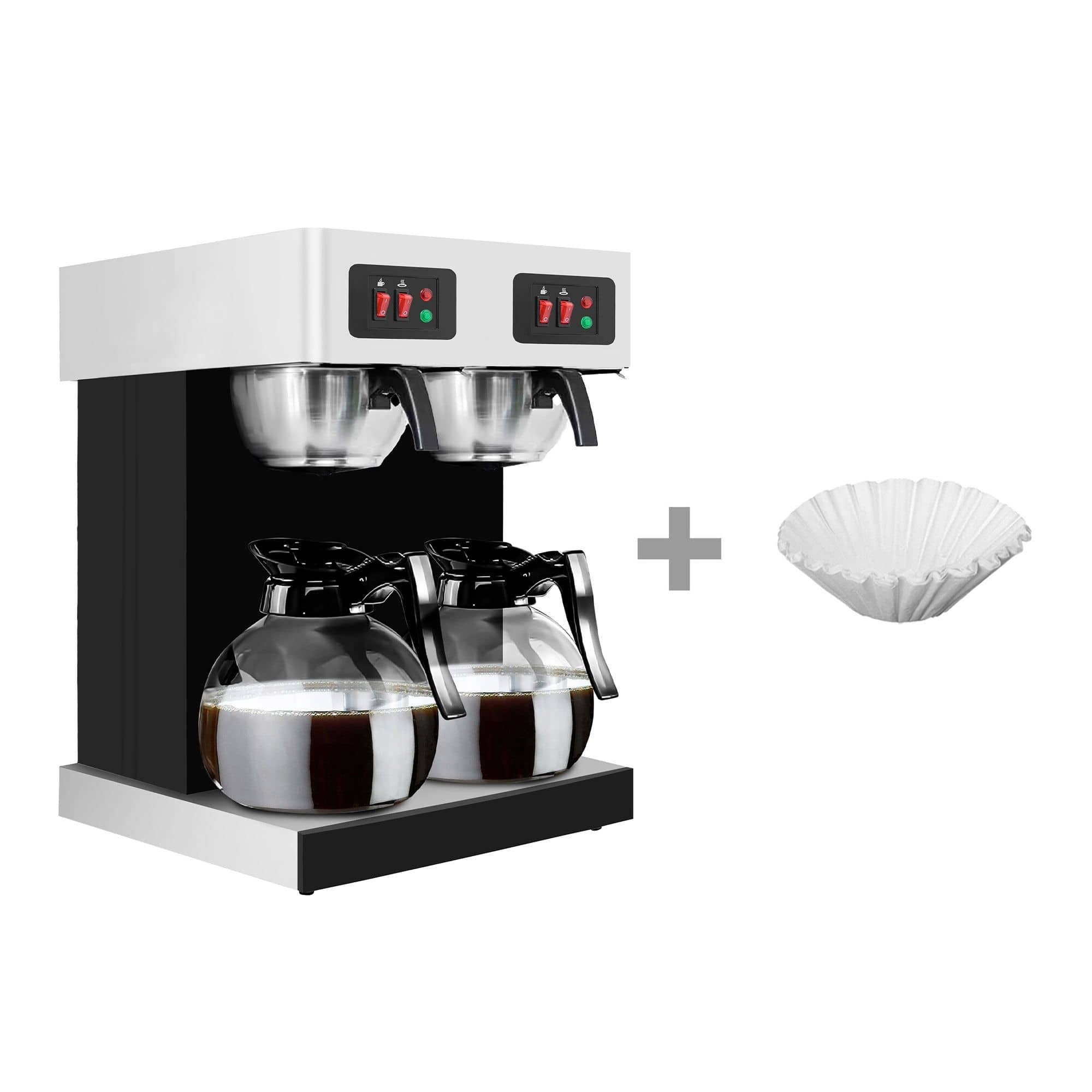 Aparat de cafea cu filtru – 2 x 1,8 litri – incl. 2 carafe de sticlă — 2