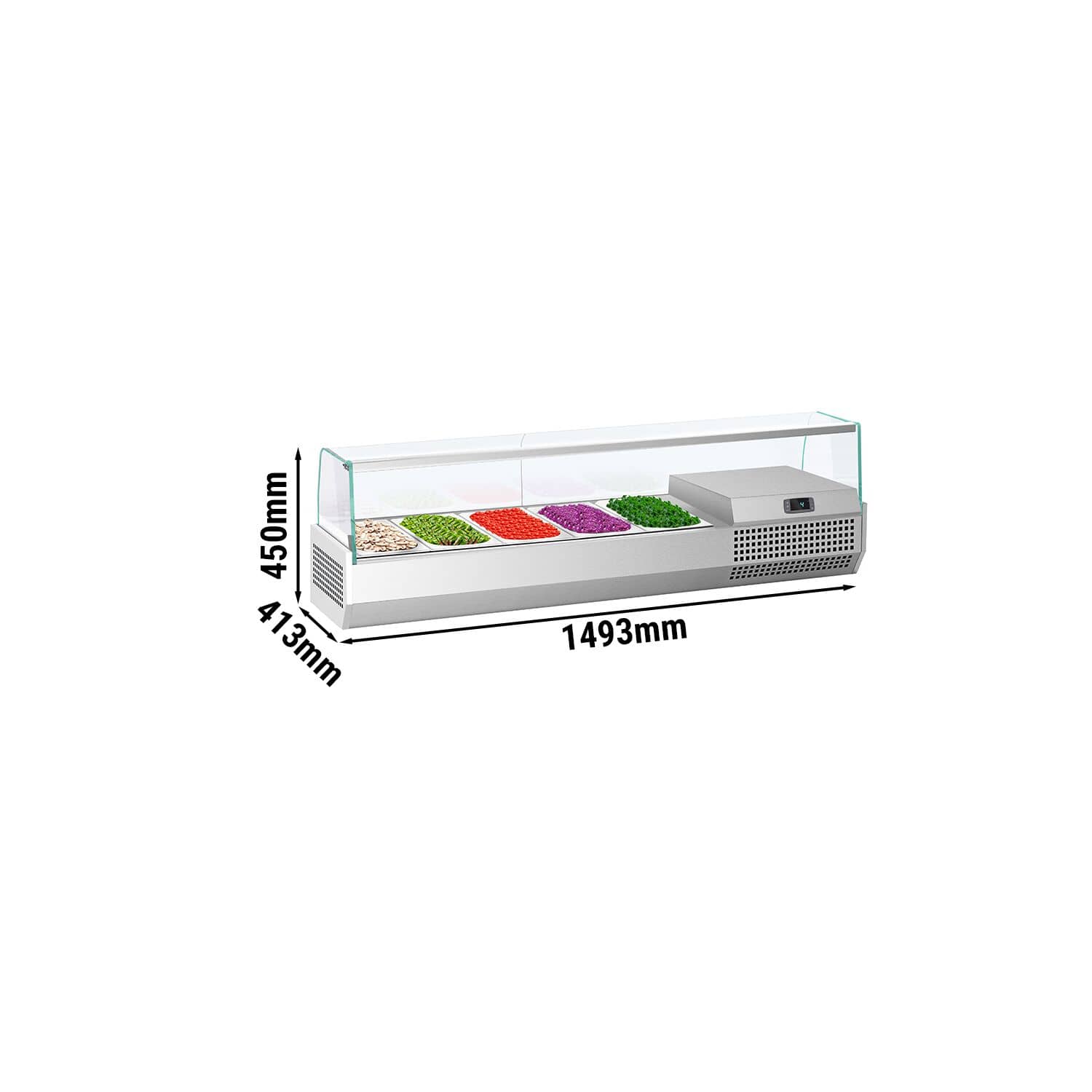 Vitrină frigorifică de ingrediente PREMIUM PLUS - 1493x413 mm - 5x GN 1/3 — 3