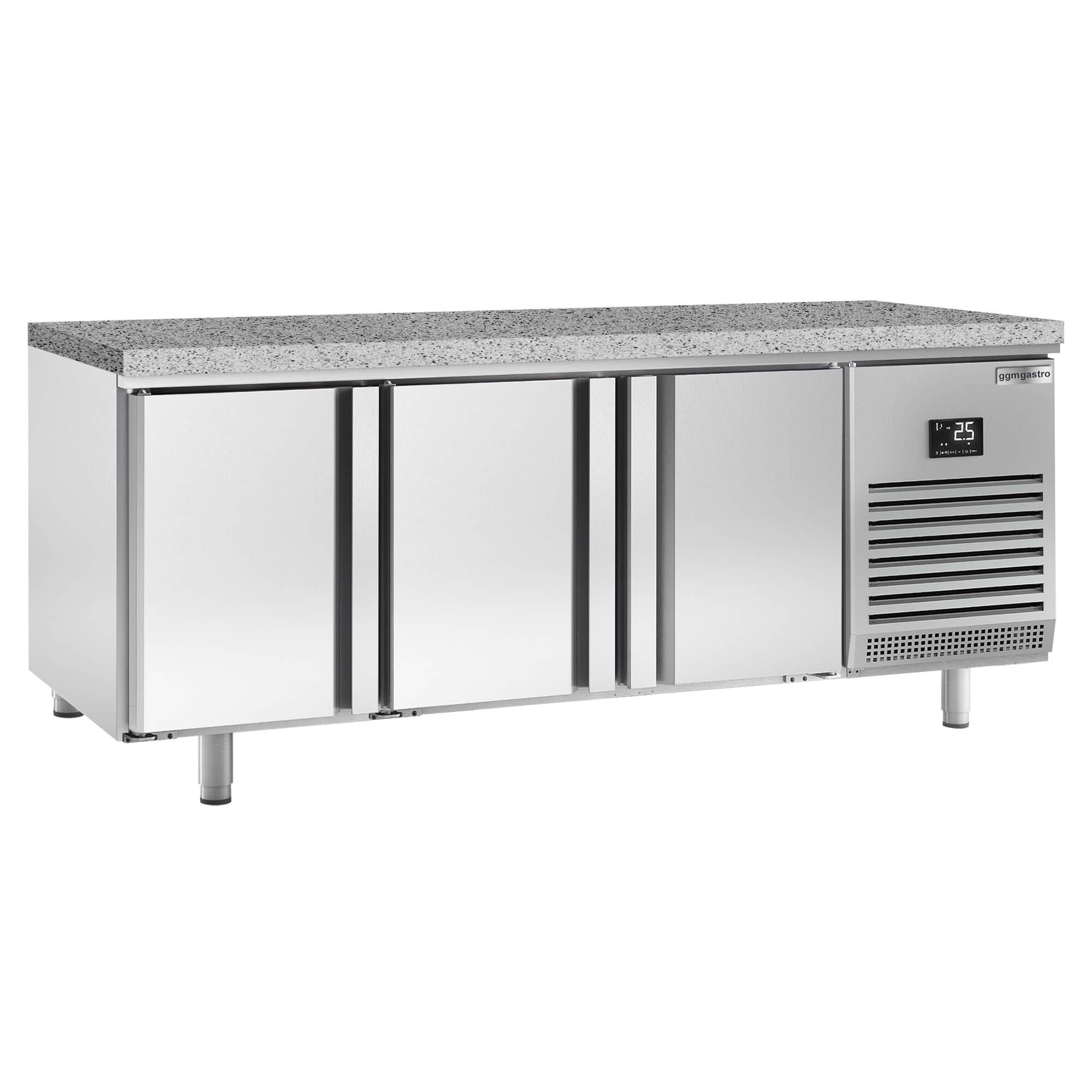 Masă frigorifică panificație Premium PLUS – 2185 x 800 mm – cu gaură de trecere – blat din granit — 4