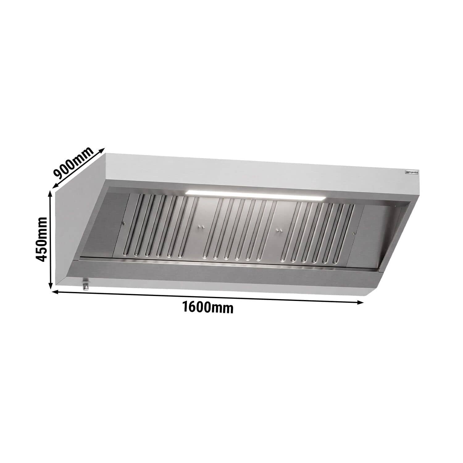 Hotă de perete fără motor - Lungime 1600 mm - adâncime 900 mm - filtre labirint și iluminare LED — 3